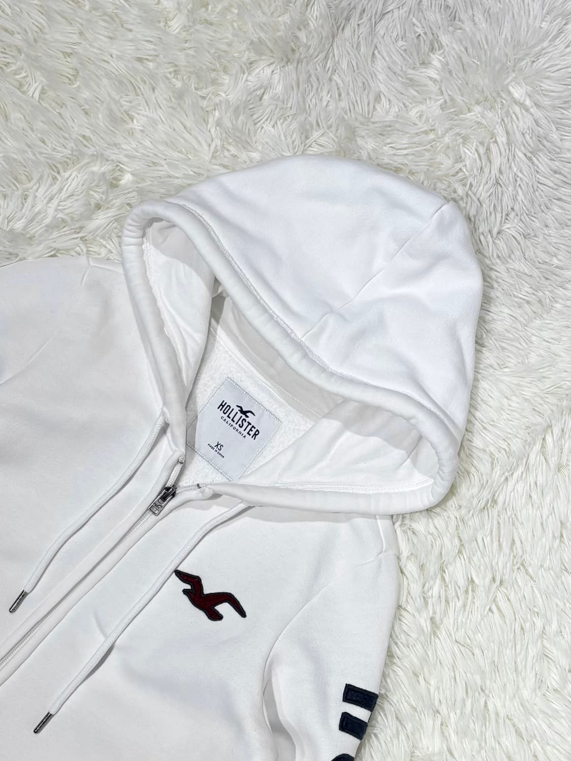 홀리스터 사이드로고 화이트 후드집업 상품이미지4