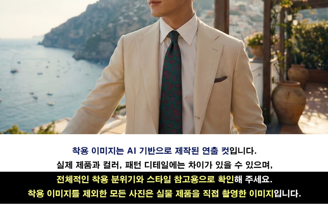 버버리 실크 그린 페이즐리 패턴 넥타이 9cm A~B등급 K2471
 상품이미지3