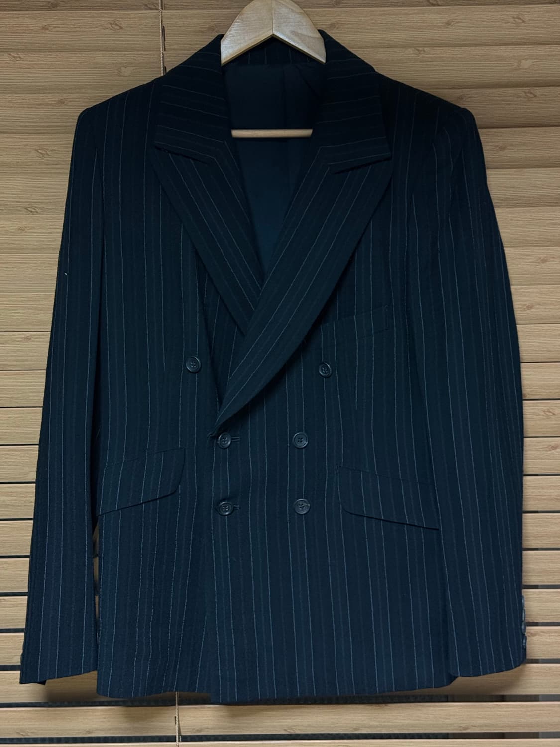 요지야마모토 핀스트라이프 더블 브레스티드 자켓 상품이미지3