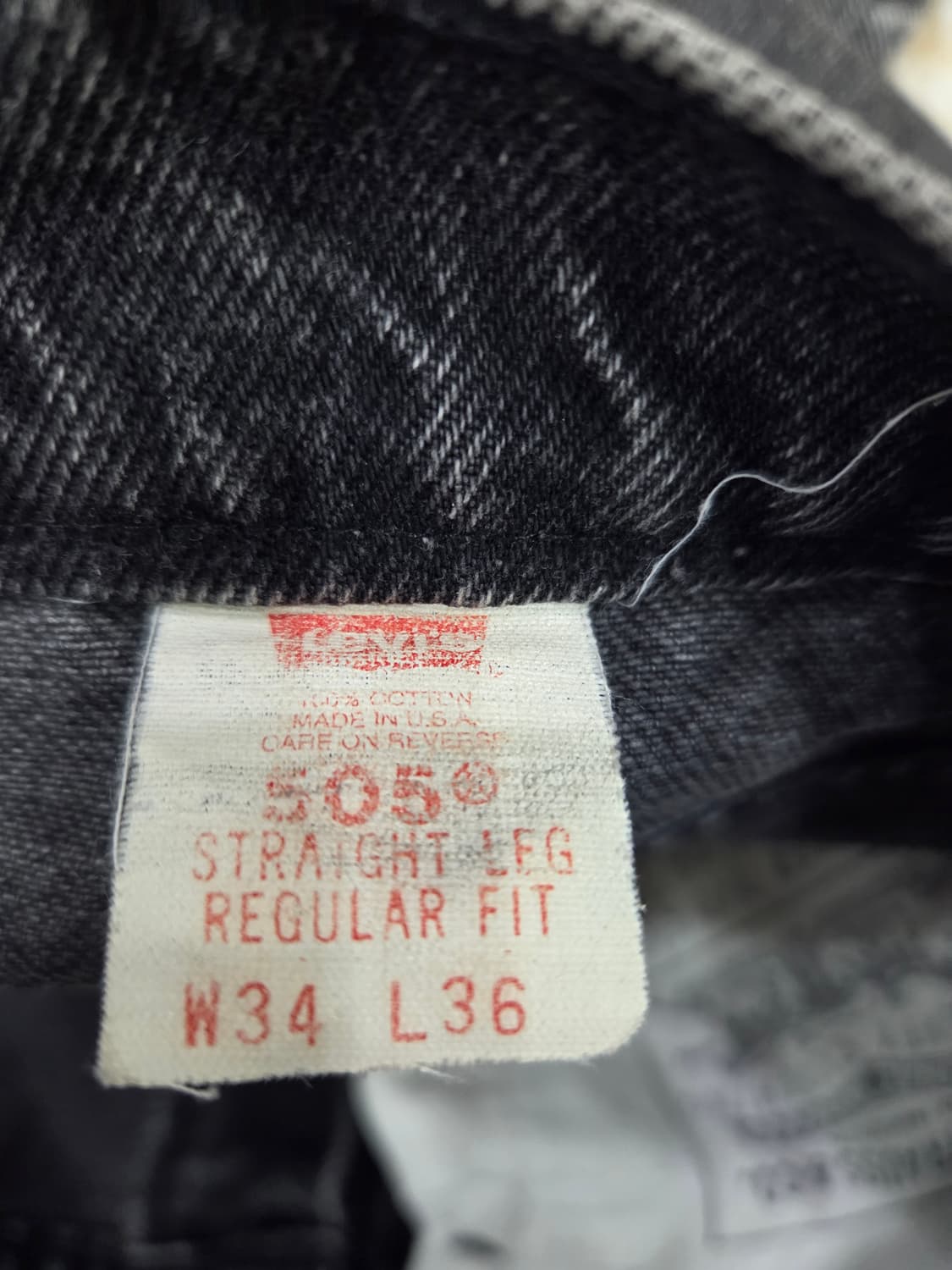 90's 리바이스 505 블랙 데님 USA 상품이미지4