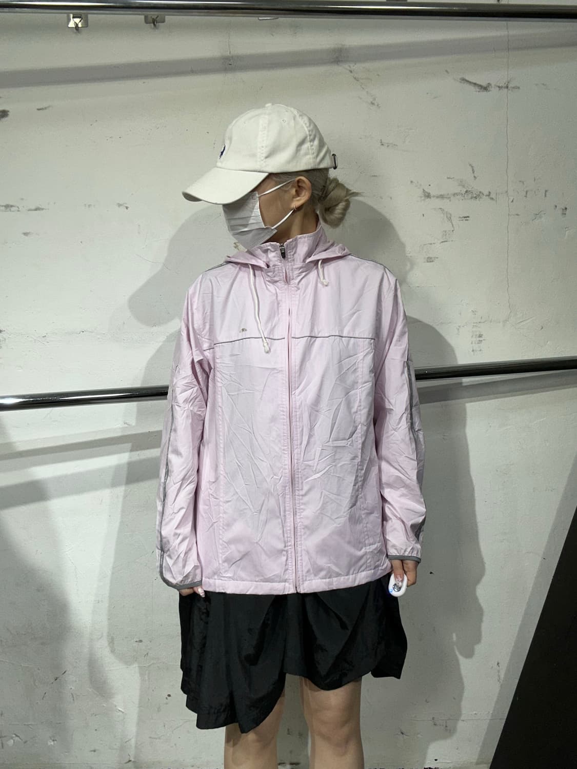 엘레쎄 딸기우유 핑크 바람막이 후드 트랙 자켓 L 상품이미지2