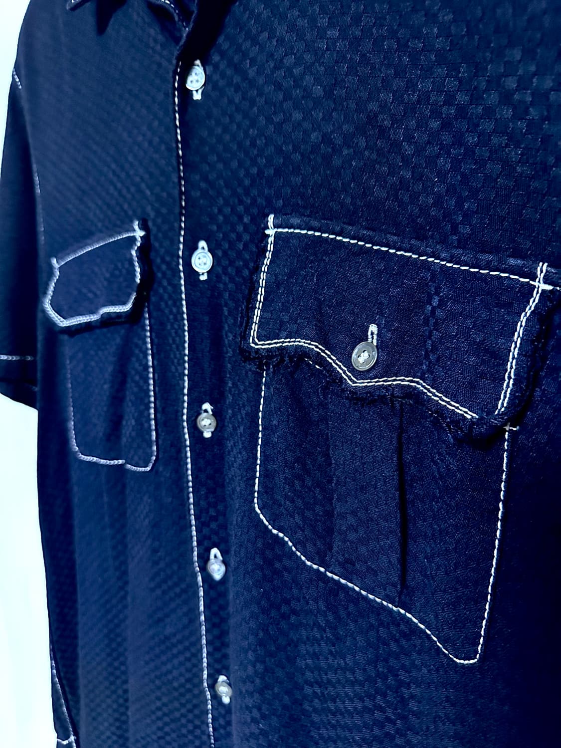 COMME des GARÇONS 스티치 오픈카라 셔츠 상품이미지4