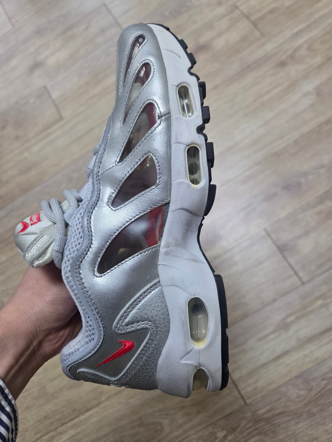 나이키 슈프림 에어맥스96 실버 260 상품이미지5