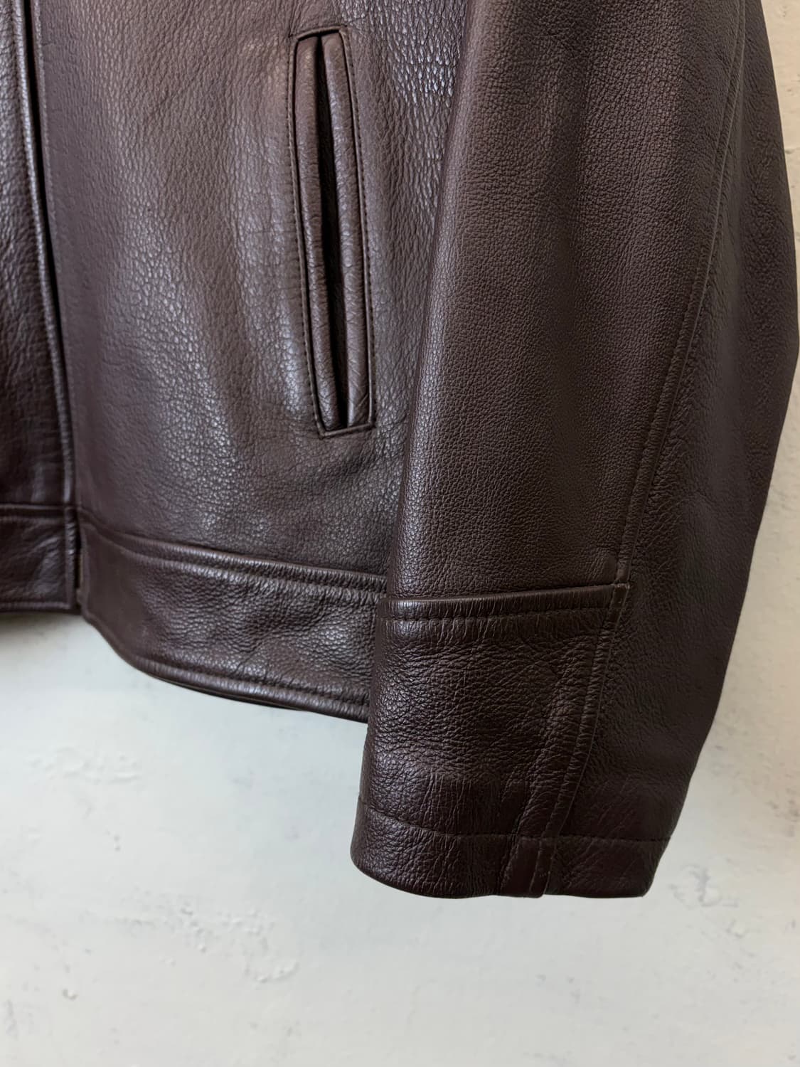빈티지 소가죽 포켓 레더 자켓 브라운 상품이미지4