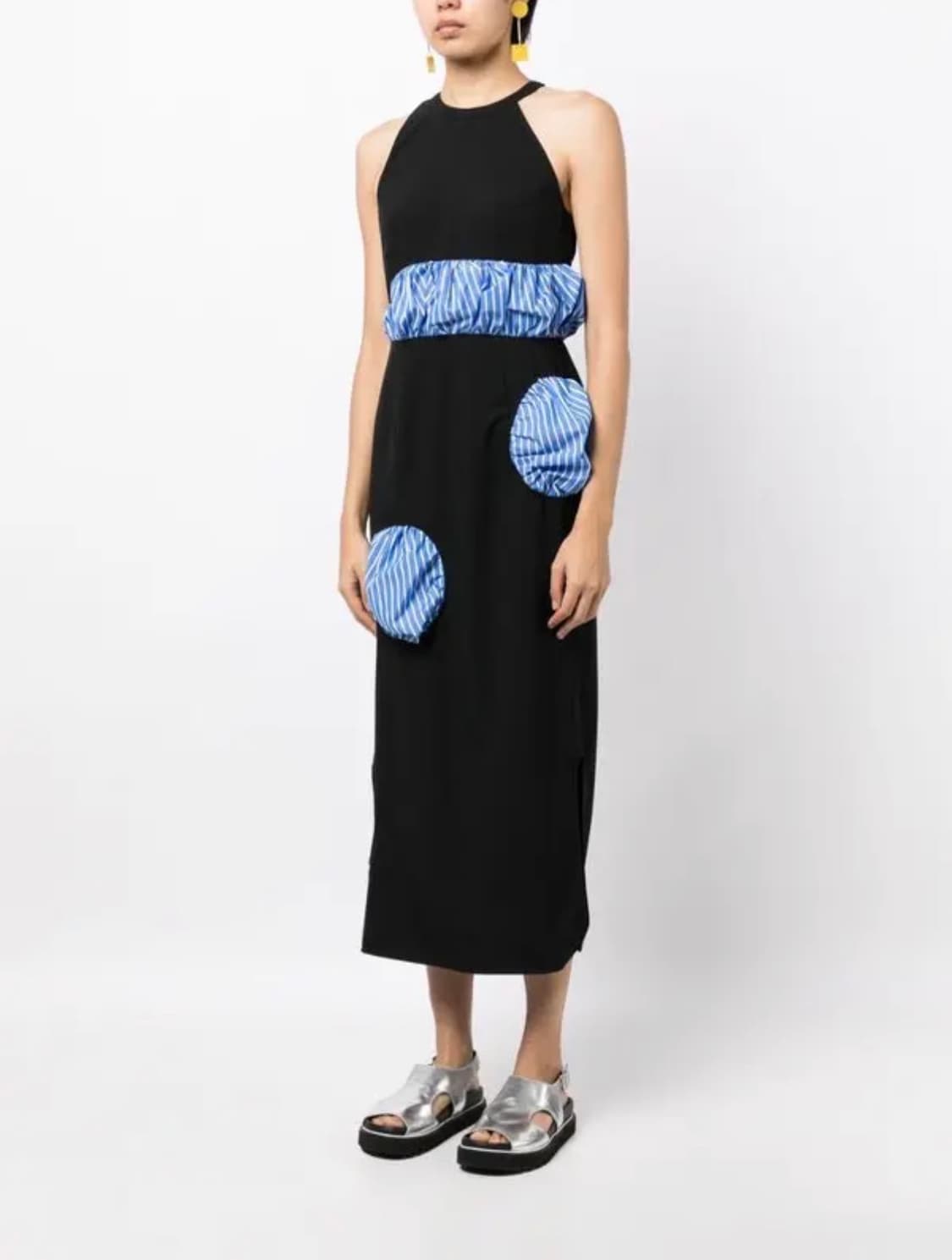 (정품/새상품) ENFOLD 엔폴드 여성 블랙 패널 미디 드레스 상품이미지7