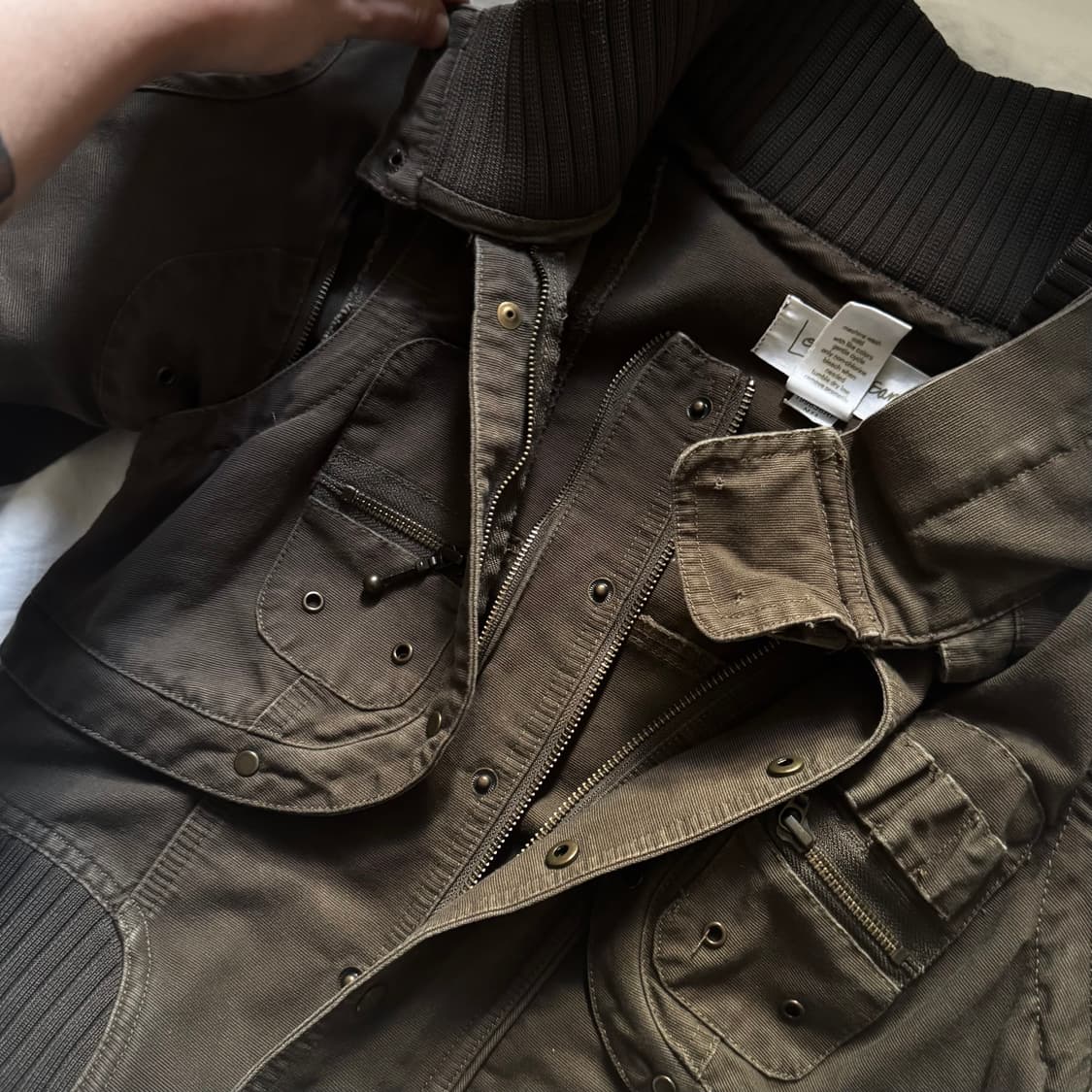 00's 해체주의 하이넥 3way 아카이브 절개 베스트 스터드 앤틱 자켓 상품이미지6