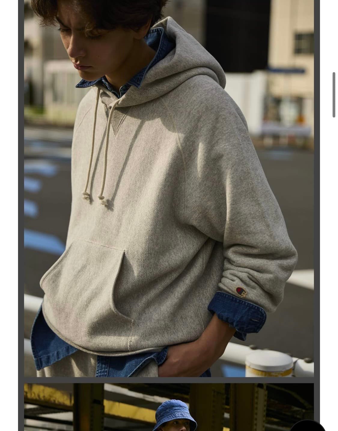 [카키스X챔피온]클럽 후드 티셔츠 Oxford Grey_ S 상품이미지5