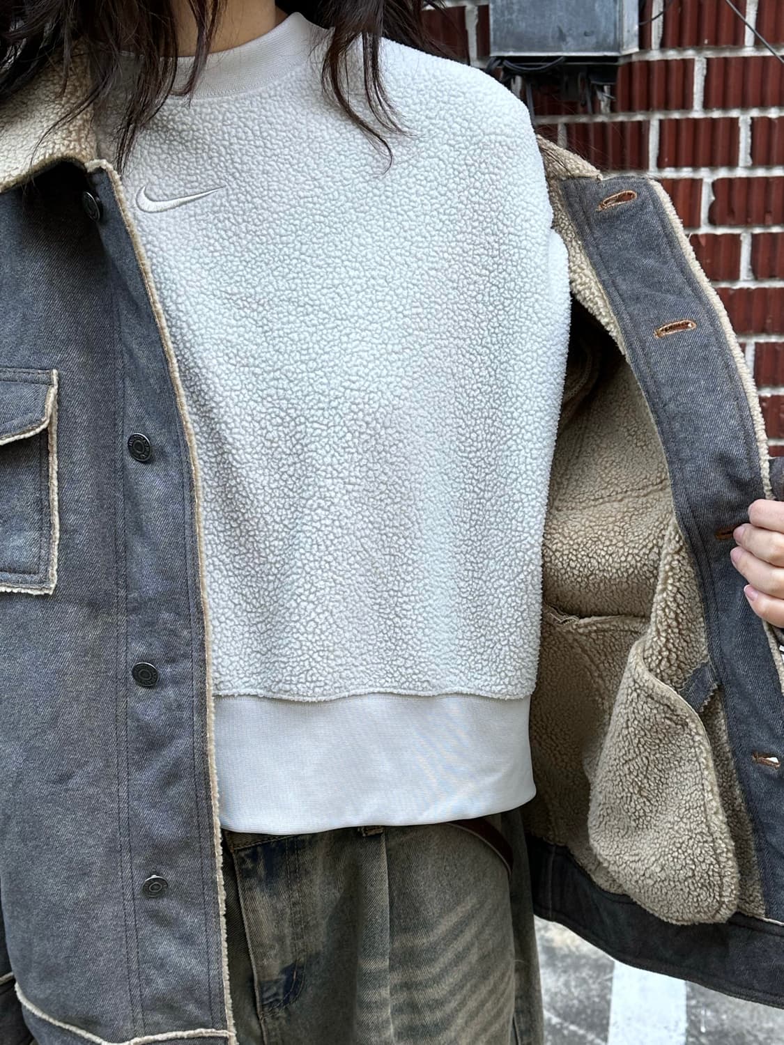 쉐르파 자켓 나이키 뽀글이 맨투맨 어반드레스 와이드 팬츠 상품이미지4