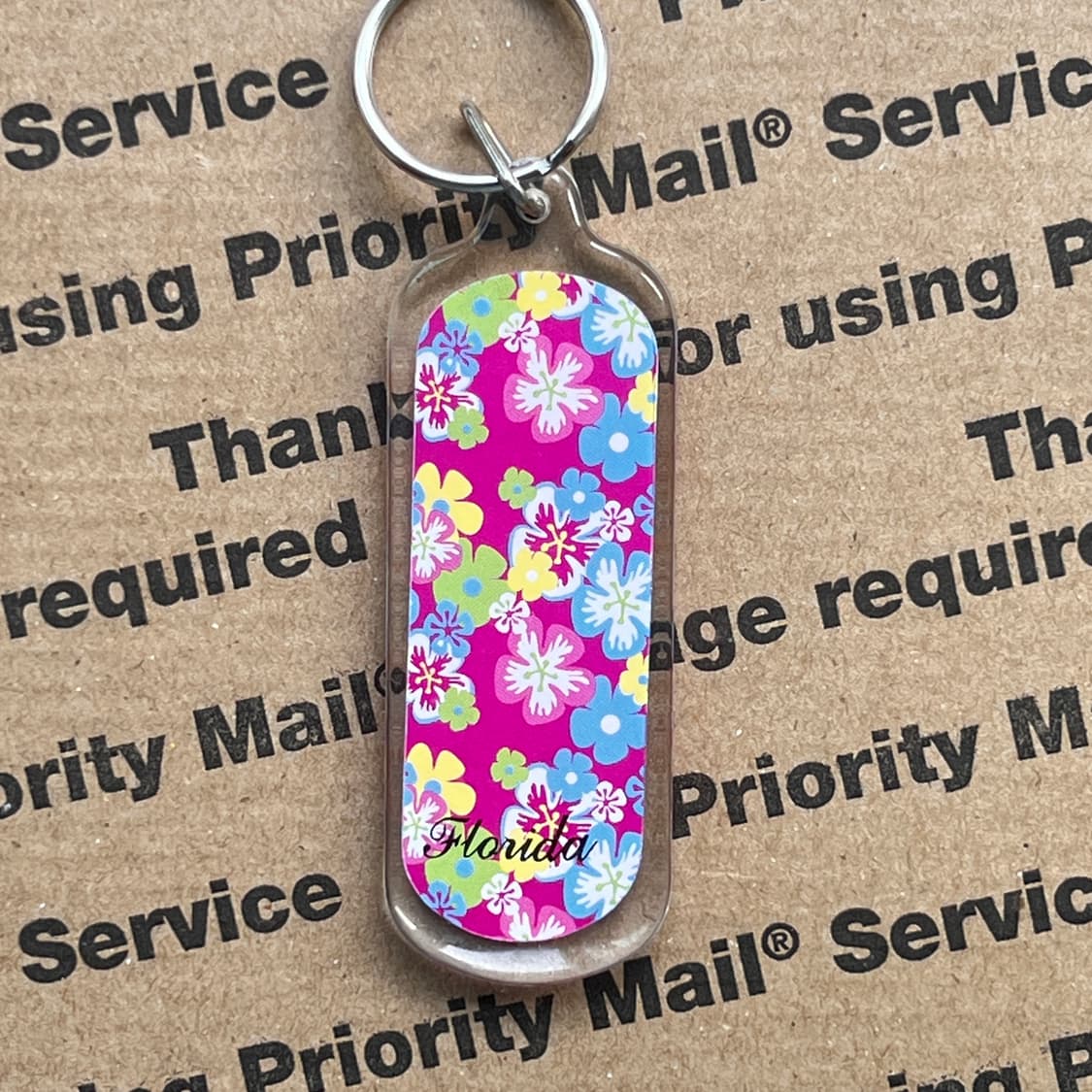 90s vtg Florida Floral Keyring 상품이미지2