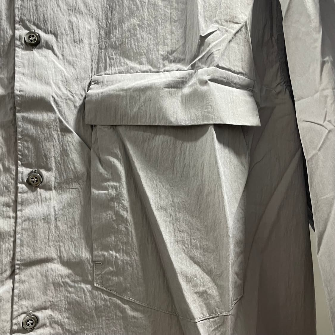 언어펙티드/ 드로스트링 오버사이즈 셔츠 세이지블루/ L 상품이미지5