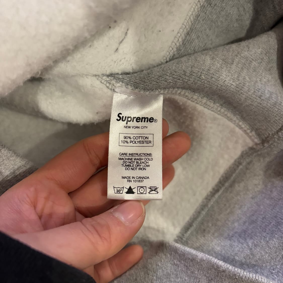 슈프림 박스로고 그레이 후드티 상품이미지4