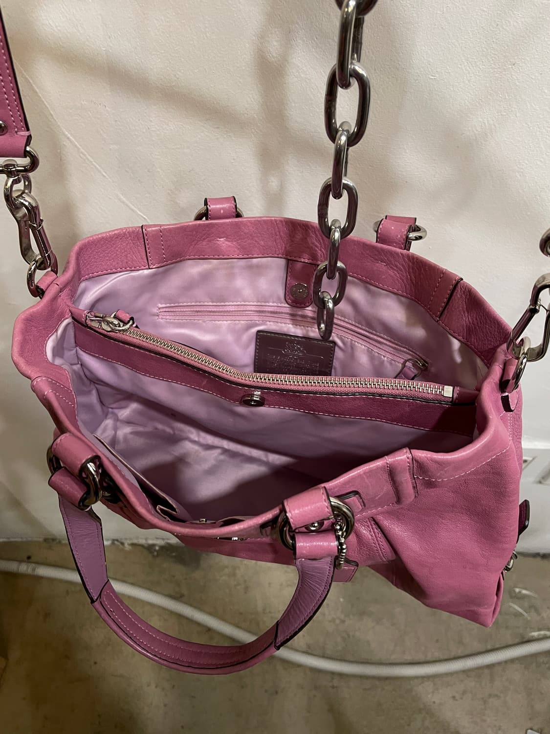 coach 코치 가죽 핑크 숄더 크로스 토트백 갸루 상품이미지6