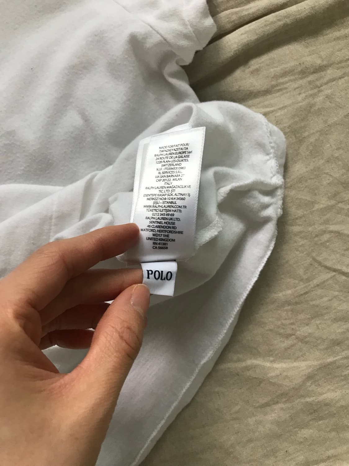 폴로 랄프로렌 포니로고 QR코드택 화이트 반팔티 상품이미지9