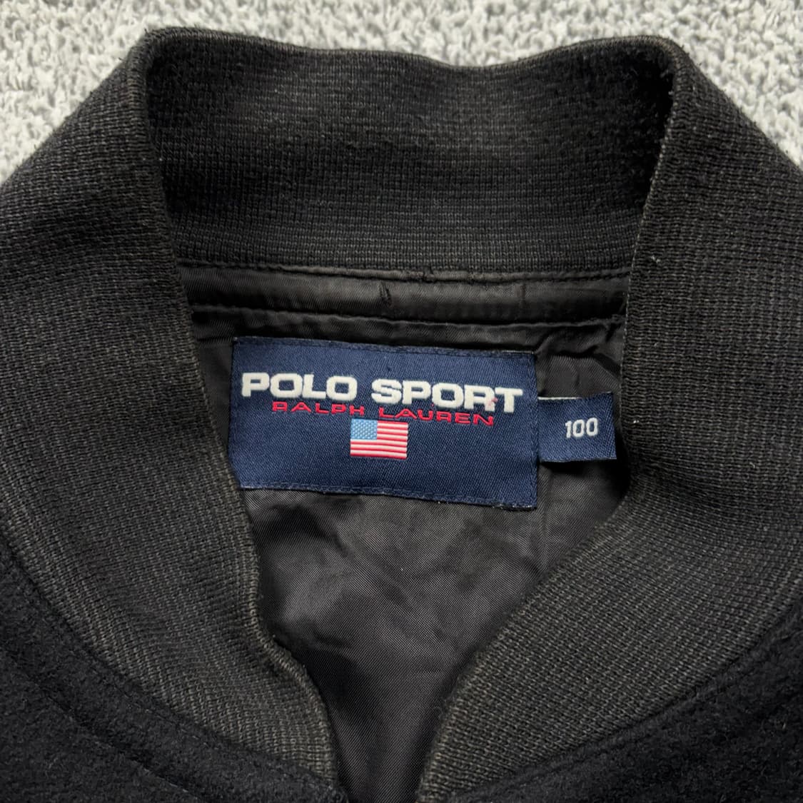 폴로 스포츠 00s RPL로고 카우 하이드 모직 바시티 자켓 상품이미지6