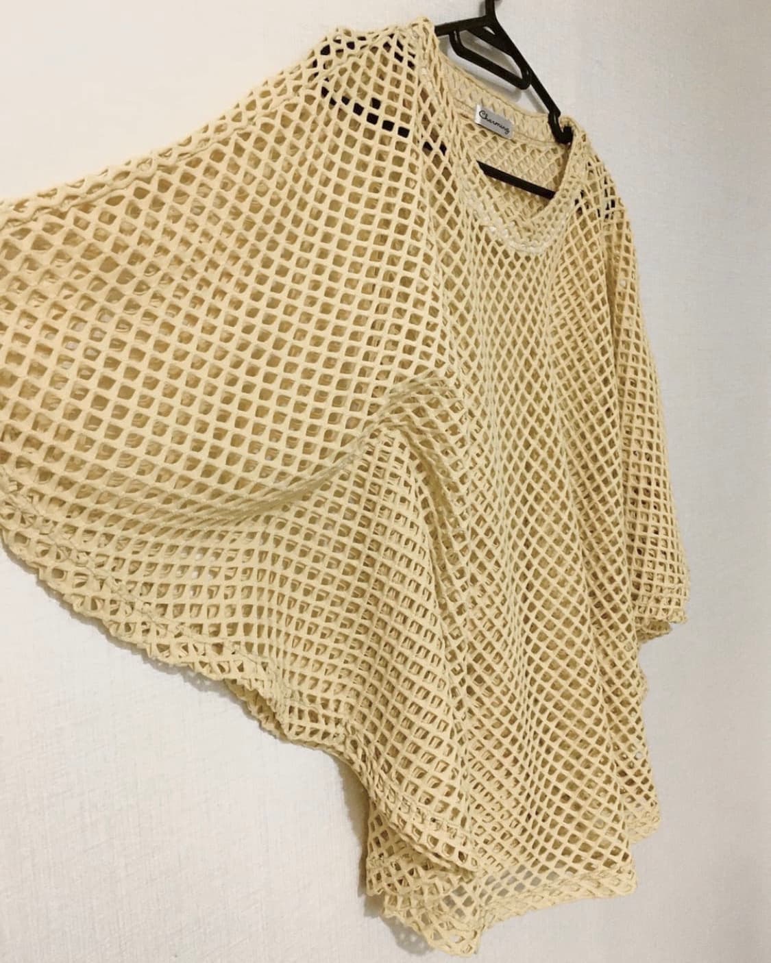 beige net pancho shape knit 상품이미지6