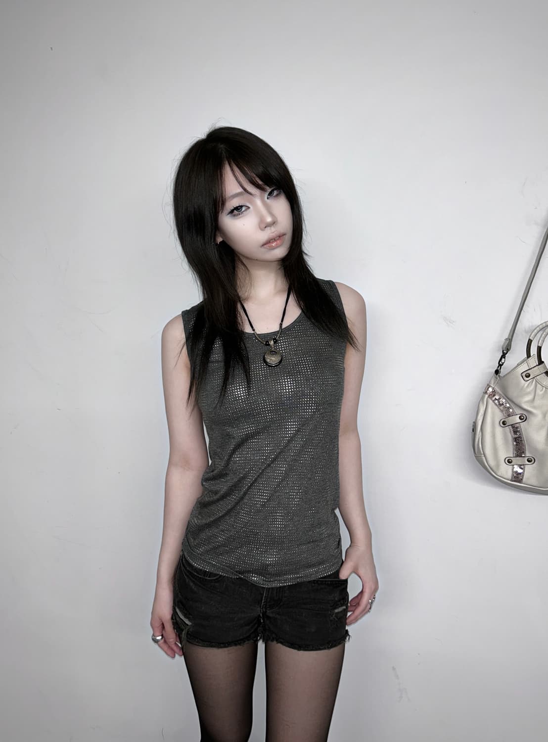 Full Cubic Grey Sleeveless 상품이미지1