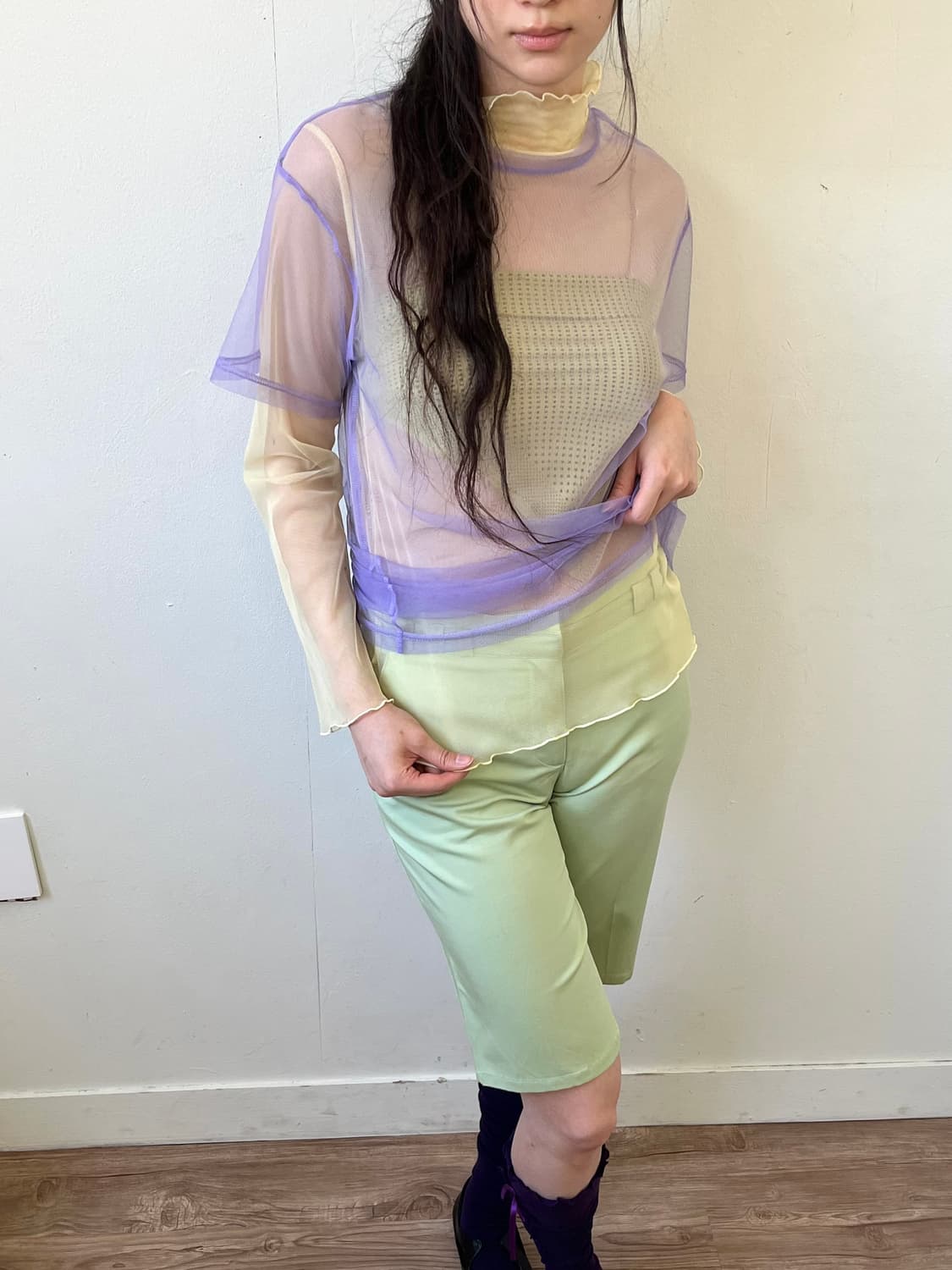 JESSY LOGAN 퍼플 시스루 탑 상품이미지7
