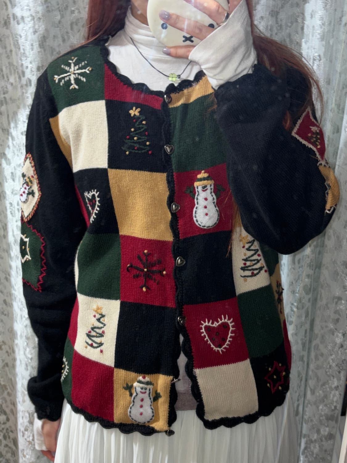 VINTAGE CHRISTOPHER BANKS 크리스마스 핸드니트가디건 상품이미지7