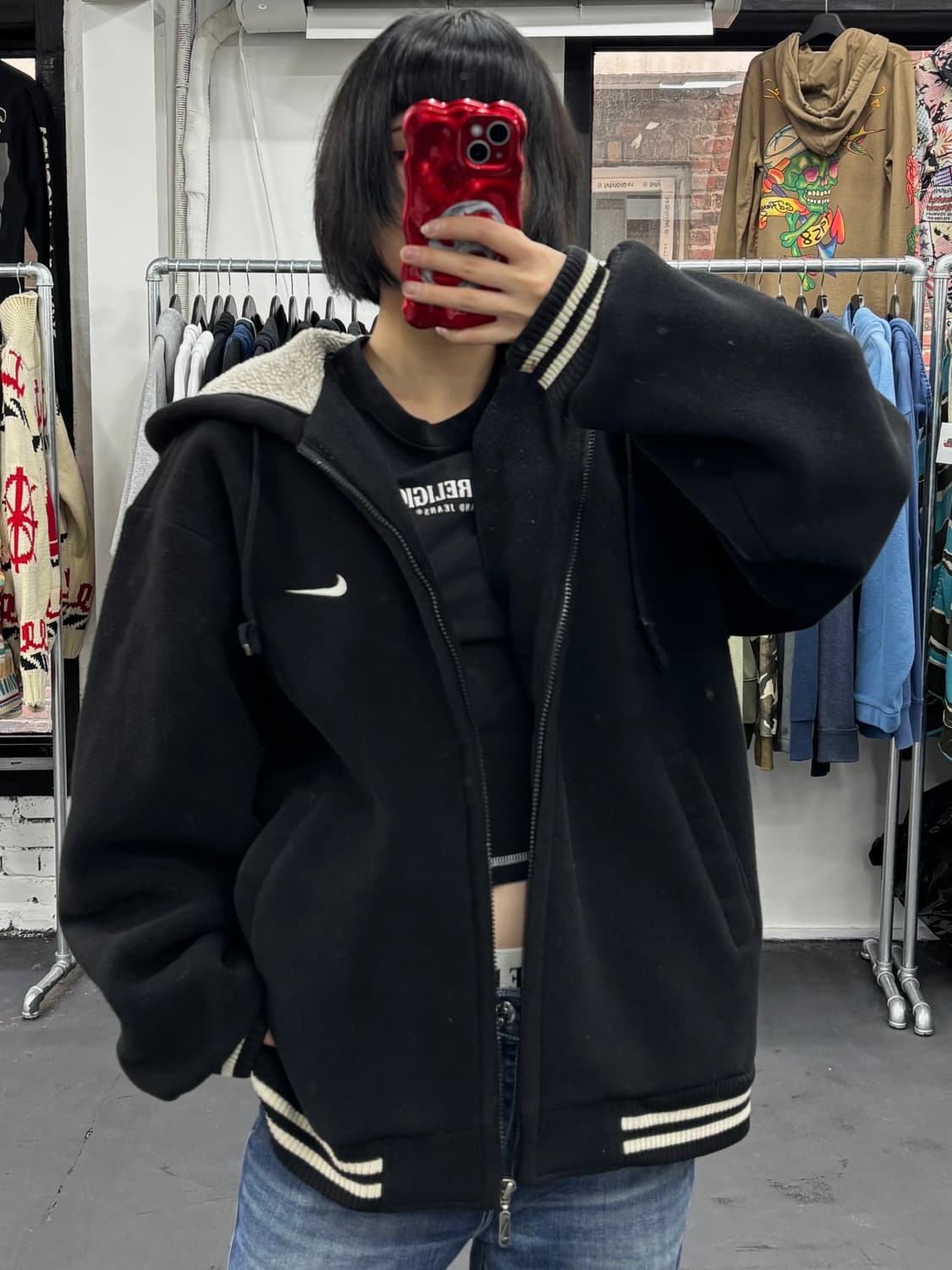 나이키 올드스쿨 베스킷볼 쉐르파 후드자켓 상품이미지3