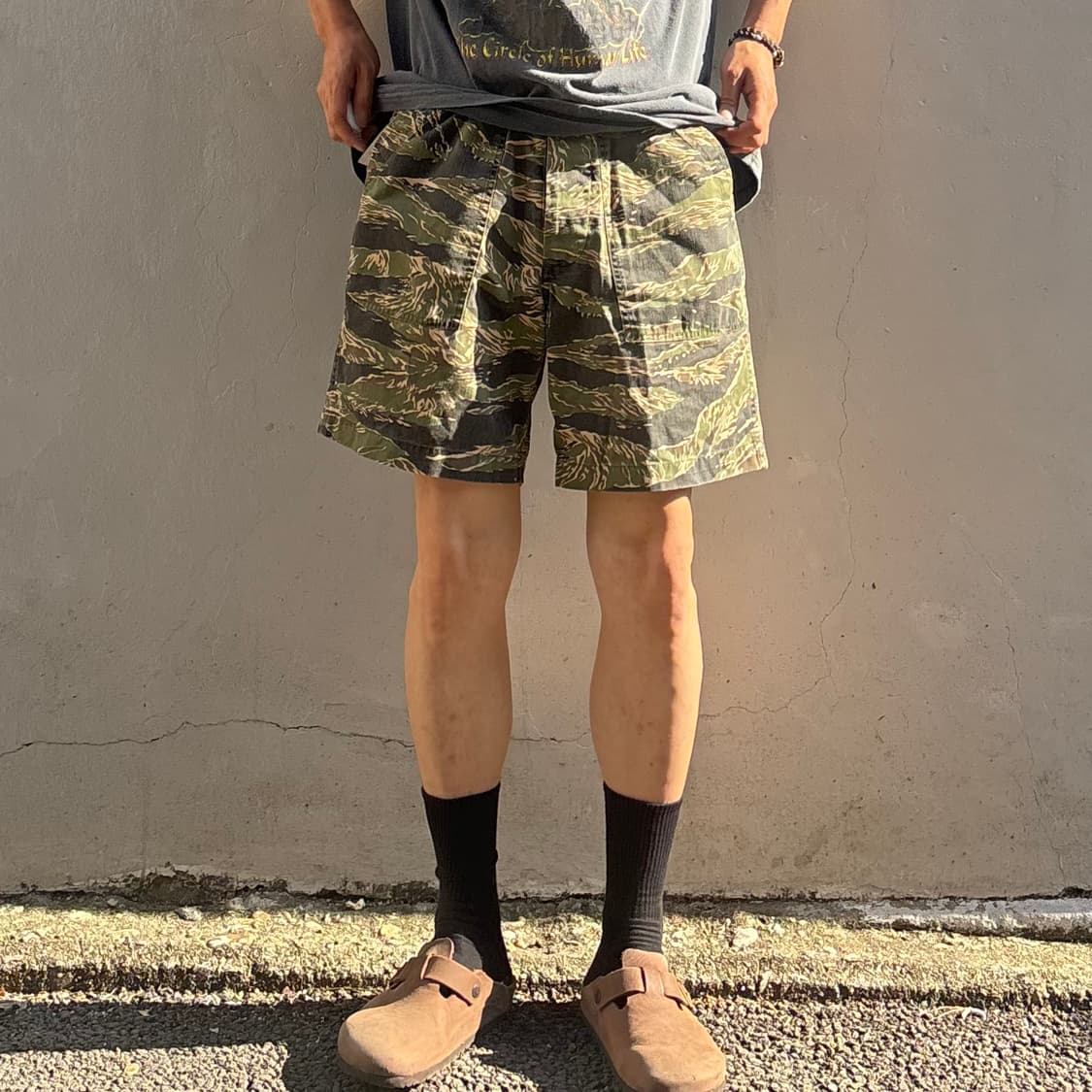 타이거 카모 하프 팬츠 리프로 상품이미지2