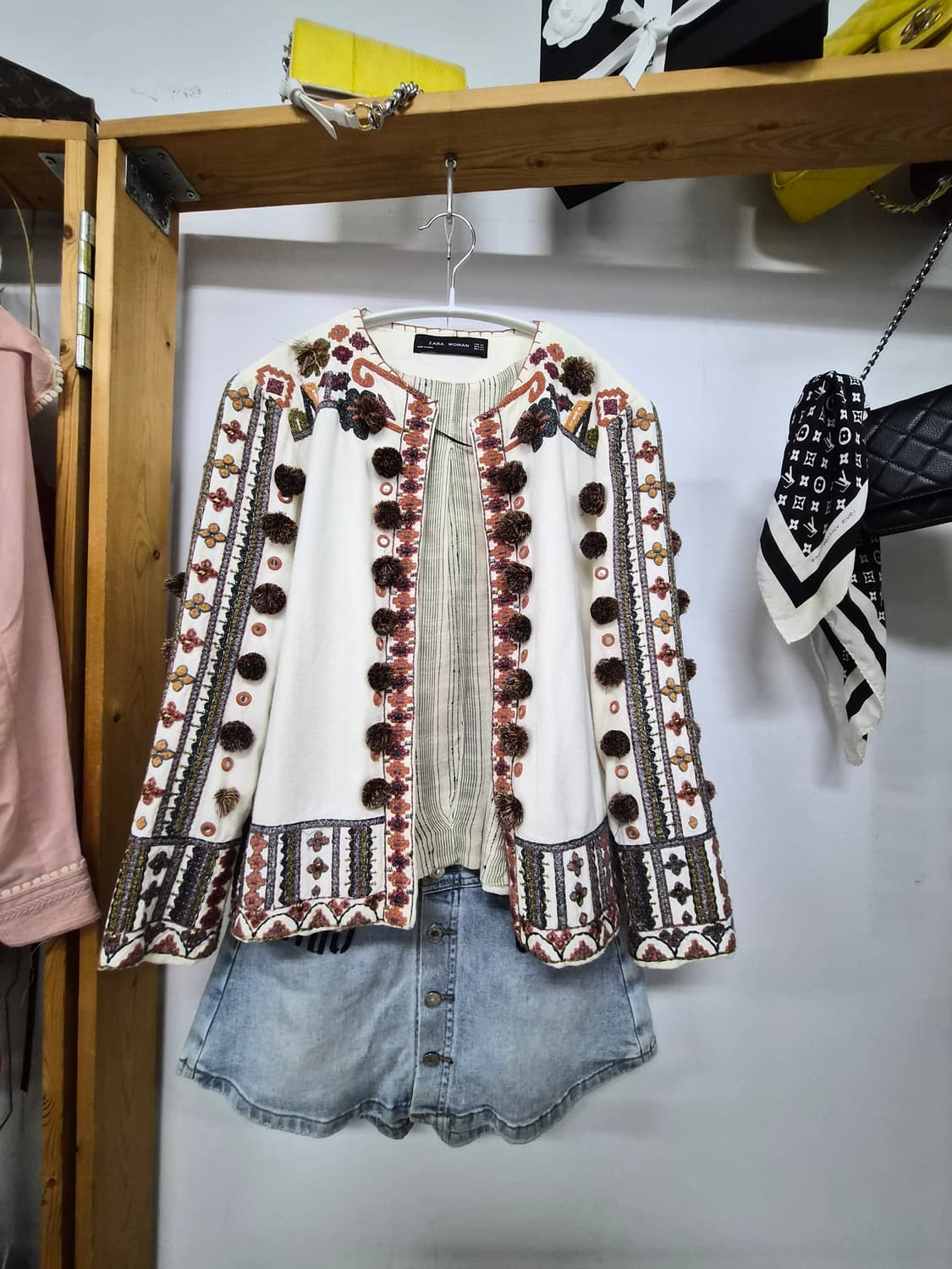 자라 에스닉 자수 가디건 면자켓 상품이미지1