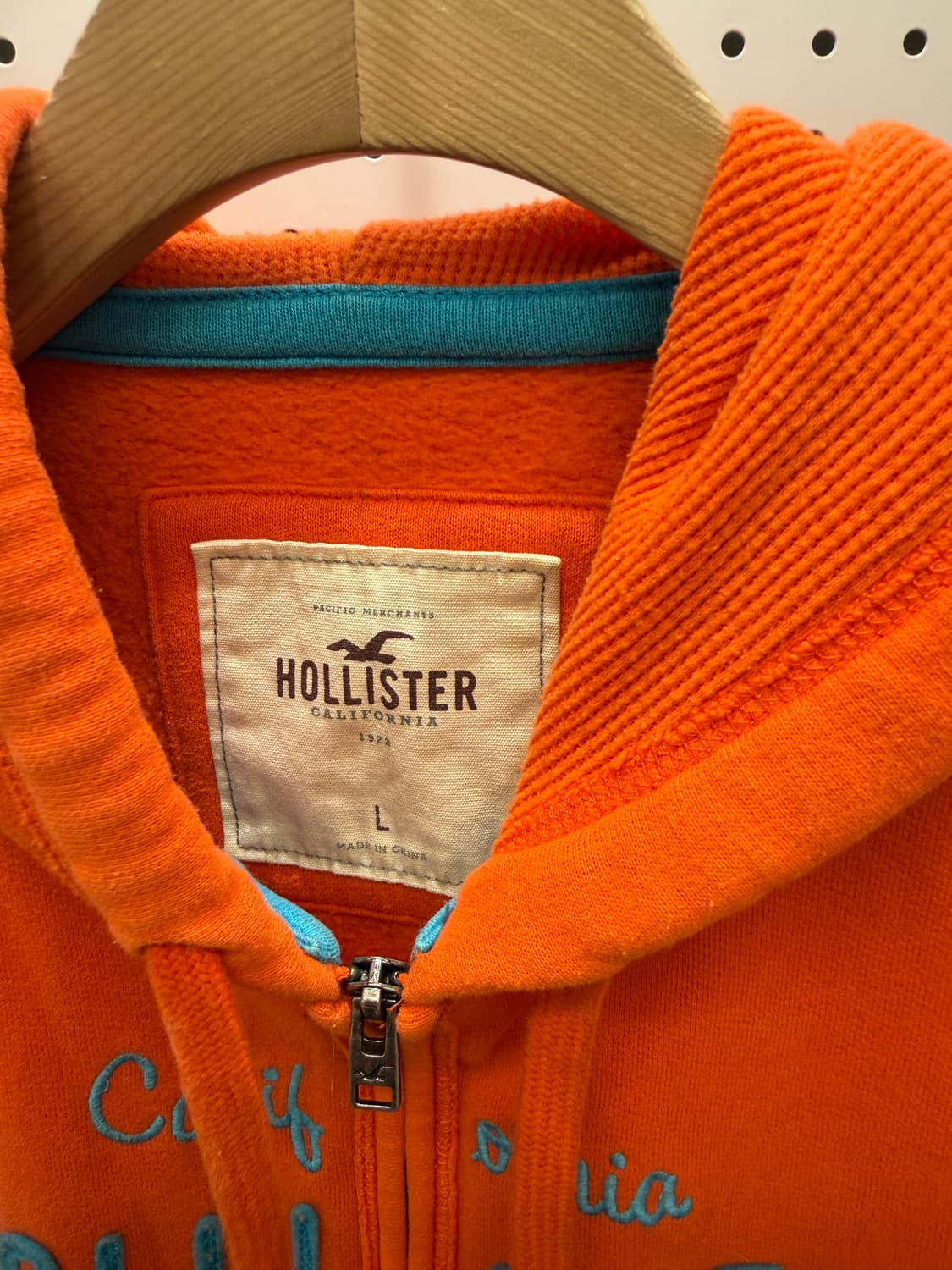 홀리스터 오렌지 빅로고 후드집업 U374 상품이미지5