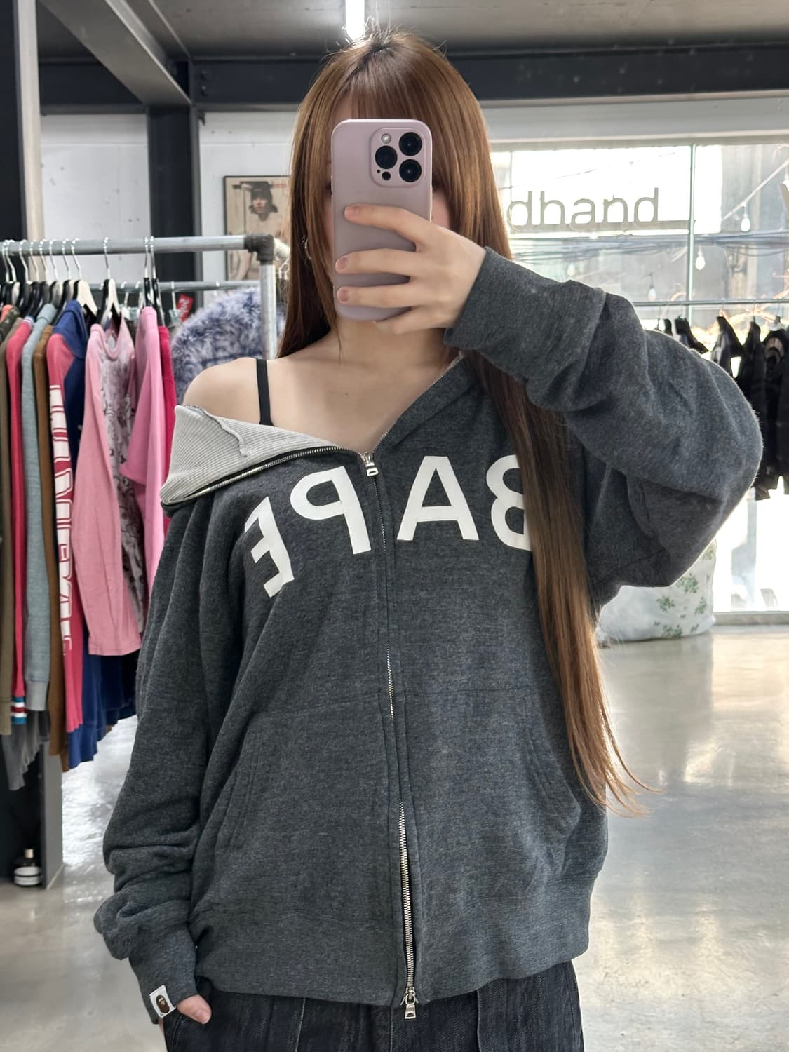 베이프 Thermal 스펠로고 풀 후드집업 상품이미지1