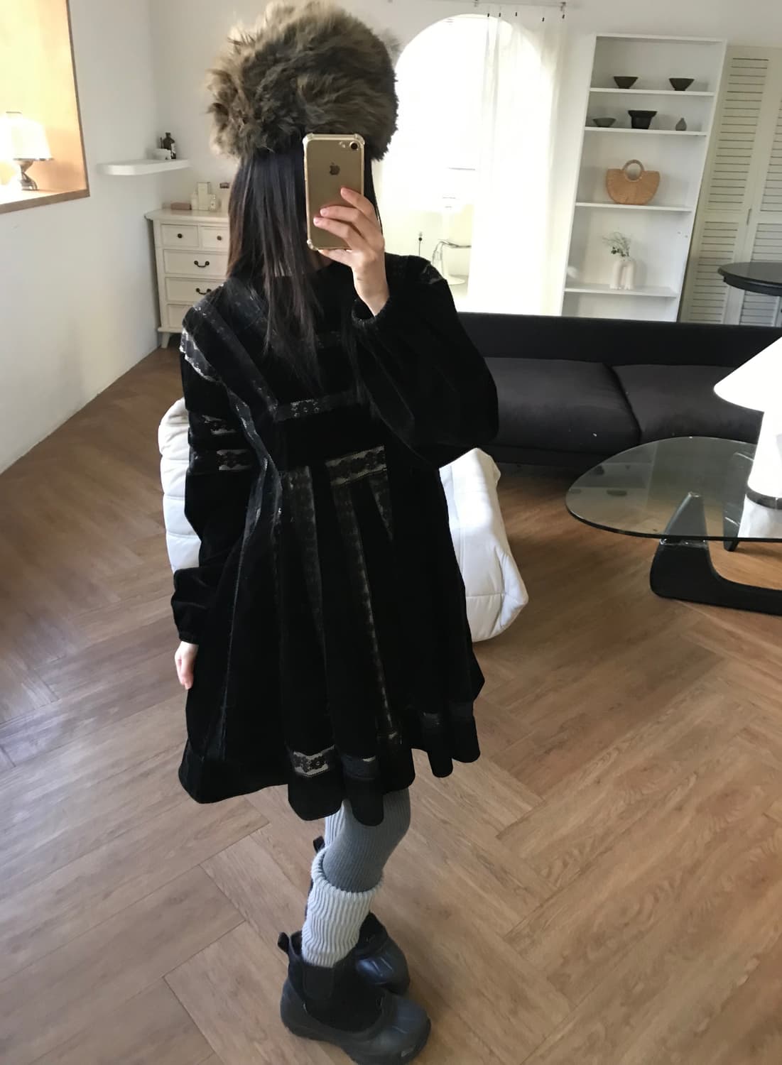 vintage velvet lace one-piece 상품이미지3