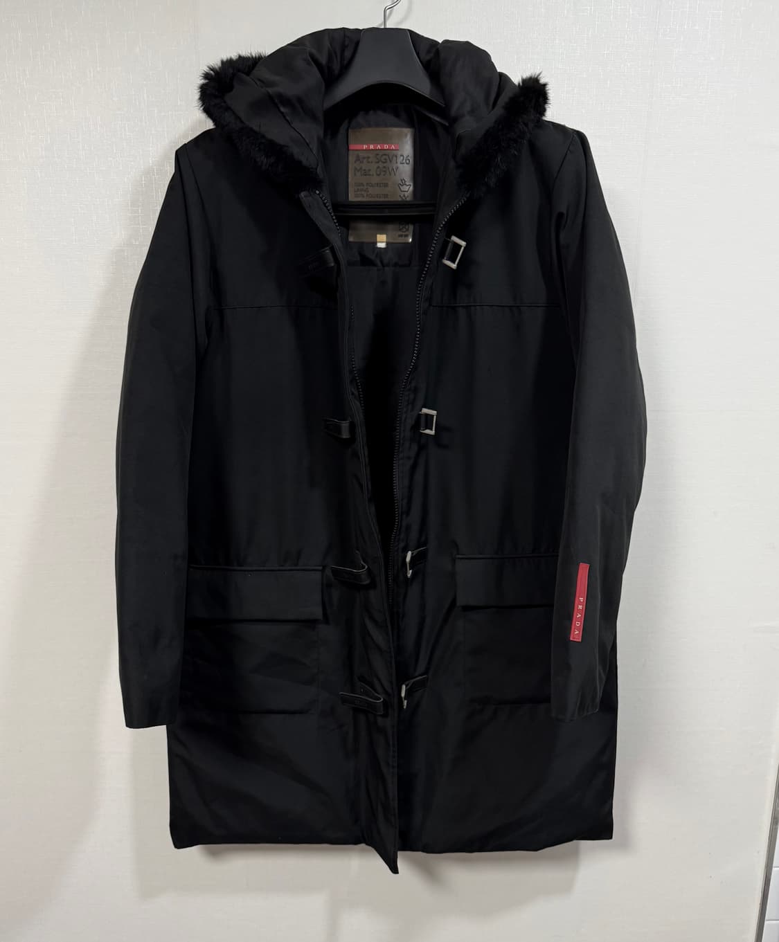 프라다 스포츠 레더버클 퍼 다운 패딩 자켓 상품이미지2