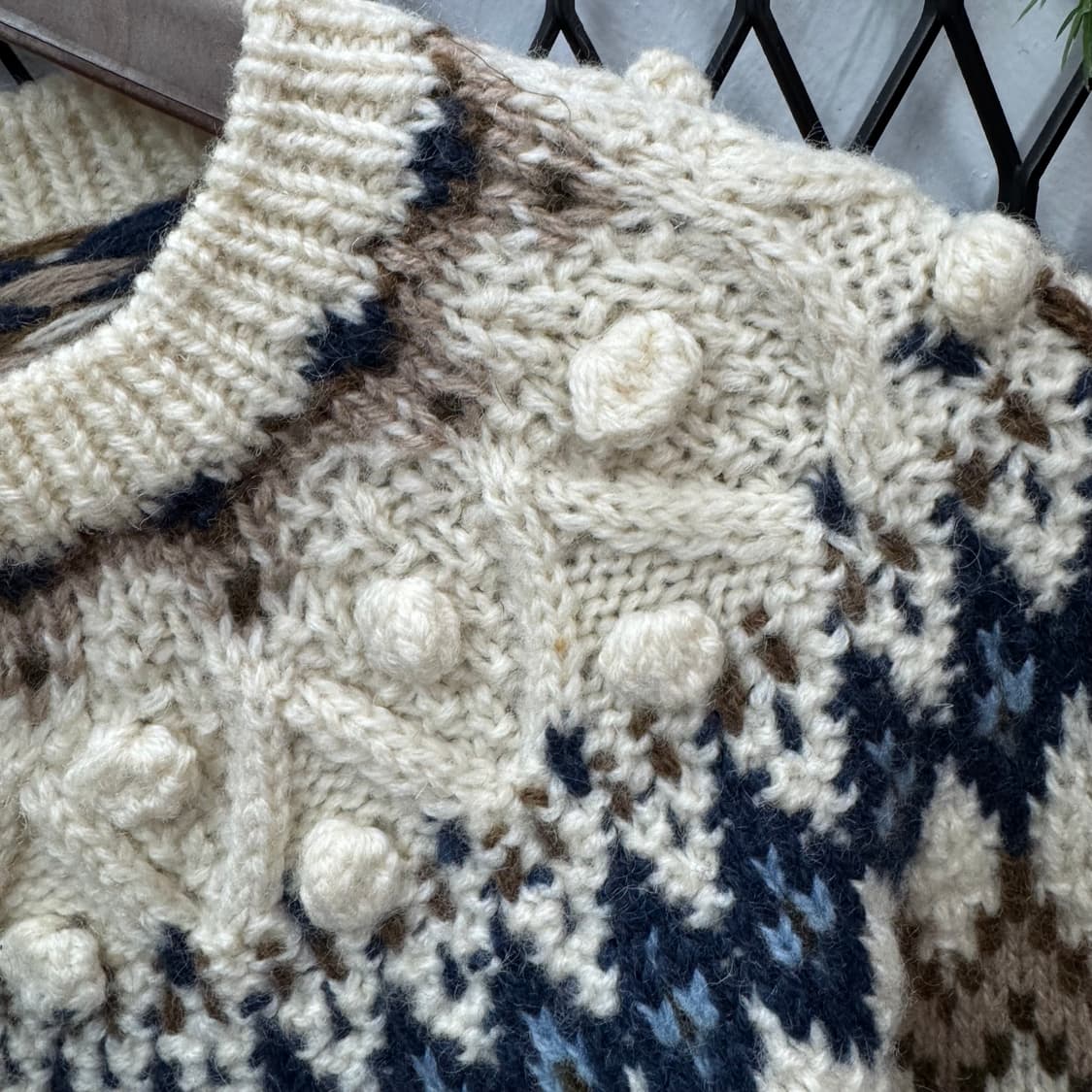 JPN VINTAGE 울 니트 노르딕 패턴 아이보리 상품이미지8