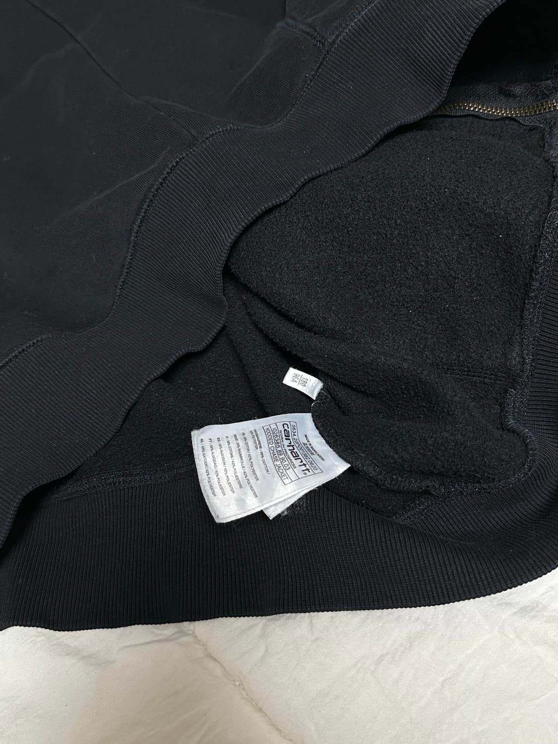 칼하트 WIP 블랙 후드 집업 라지 상품이미지4