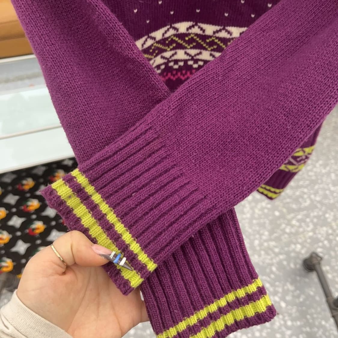 르꼬끄 희귀 Y2K 노르딕 코위찬 털 후드집업 가디건 90 C07589 상품이미지7