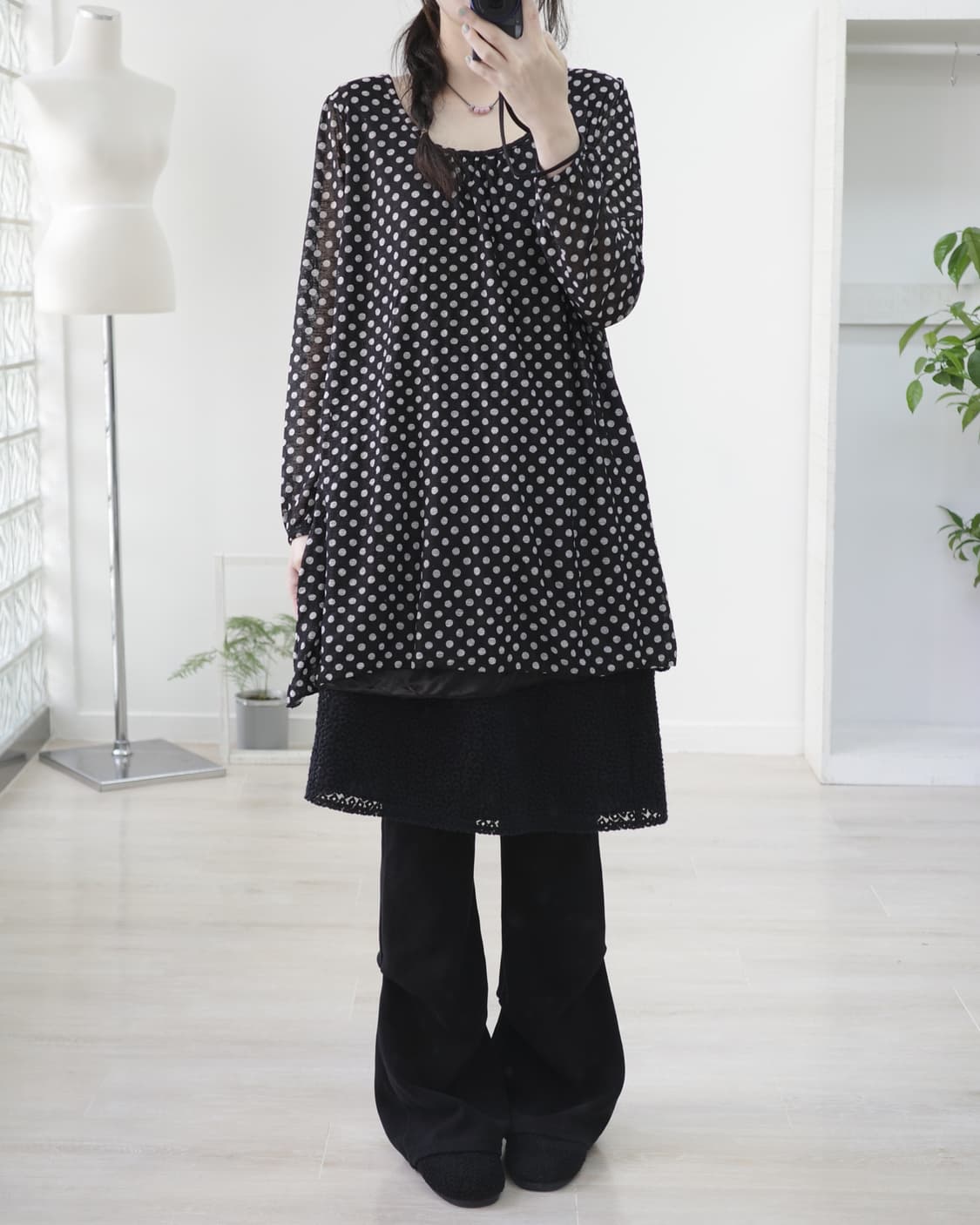 Dot layered sleeve tee 상품이미지2