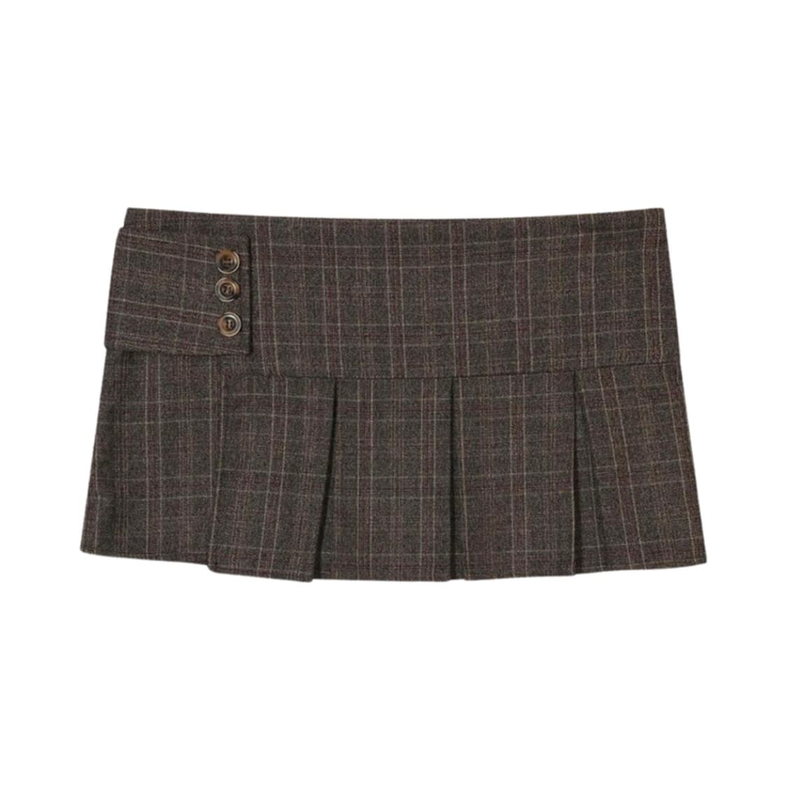 보헤미안서울 플리츠 랩 스커트 (브라운/M) 상품이미지2