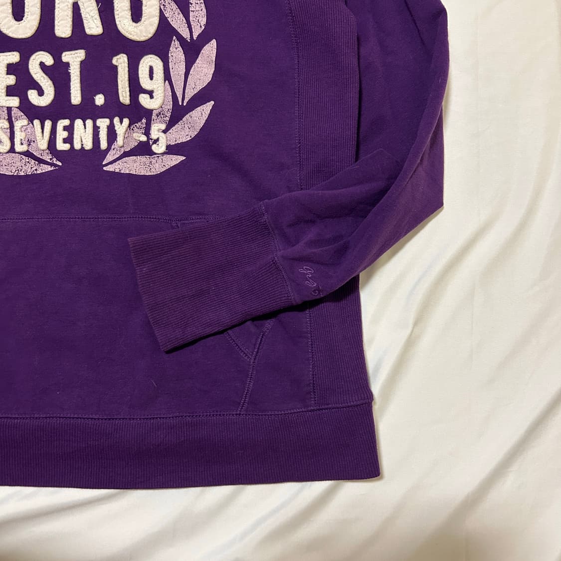 빈티지 프린팅 퍼플 후드티 상품이미지6