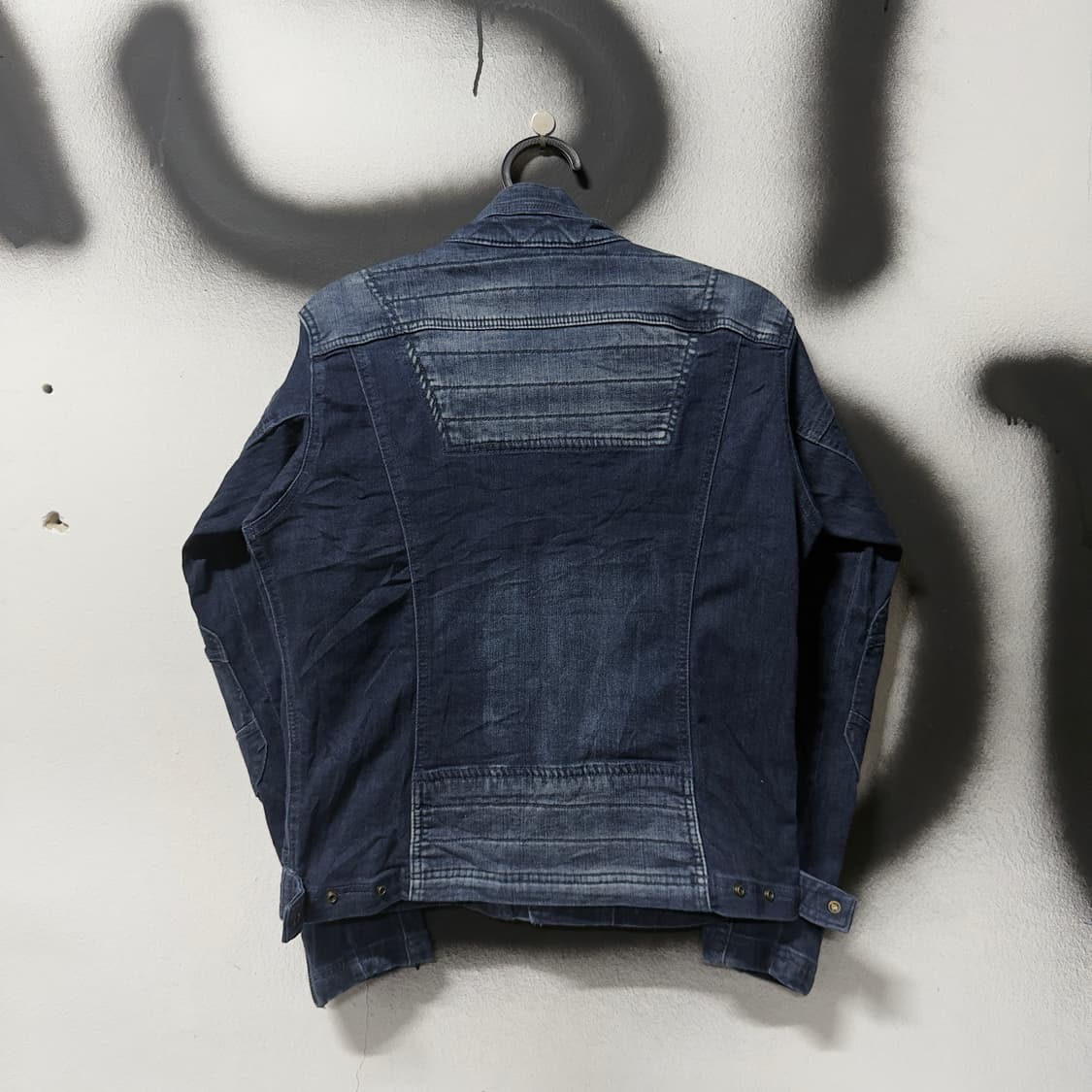 Cordura 스판덱스 데님 크롭 싱글 바이커 자켓 상품이미지2