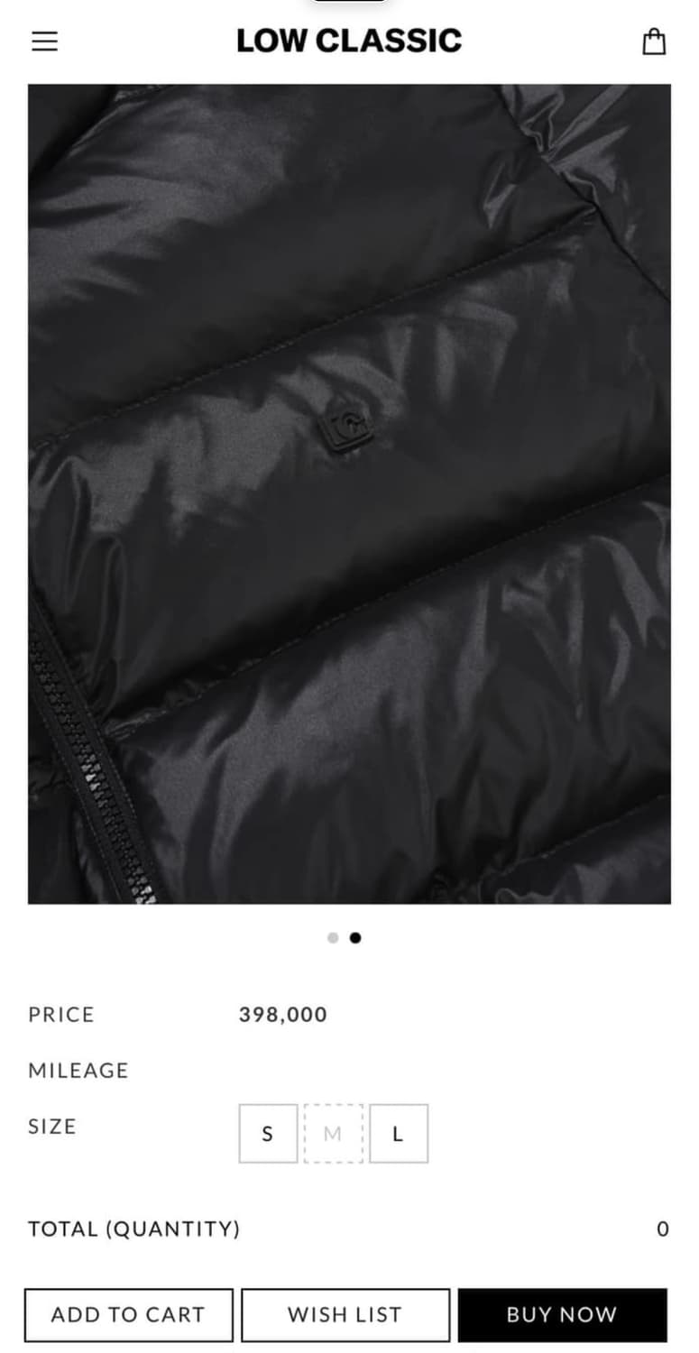 로우클래식 패딩 S 상품이미지3