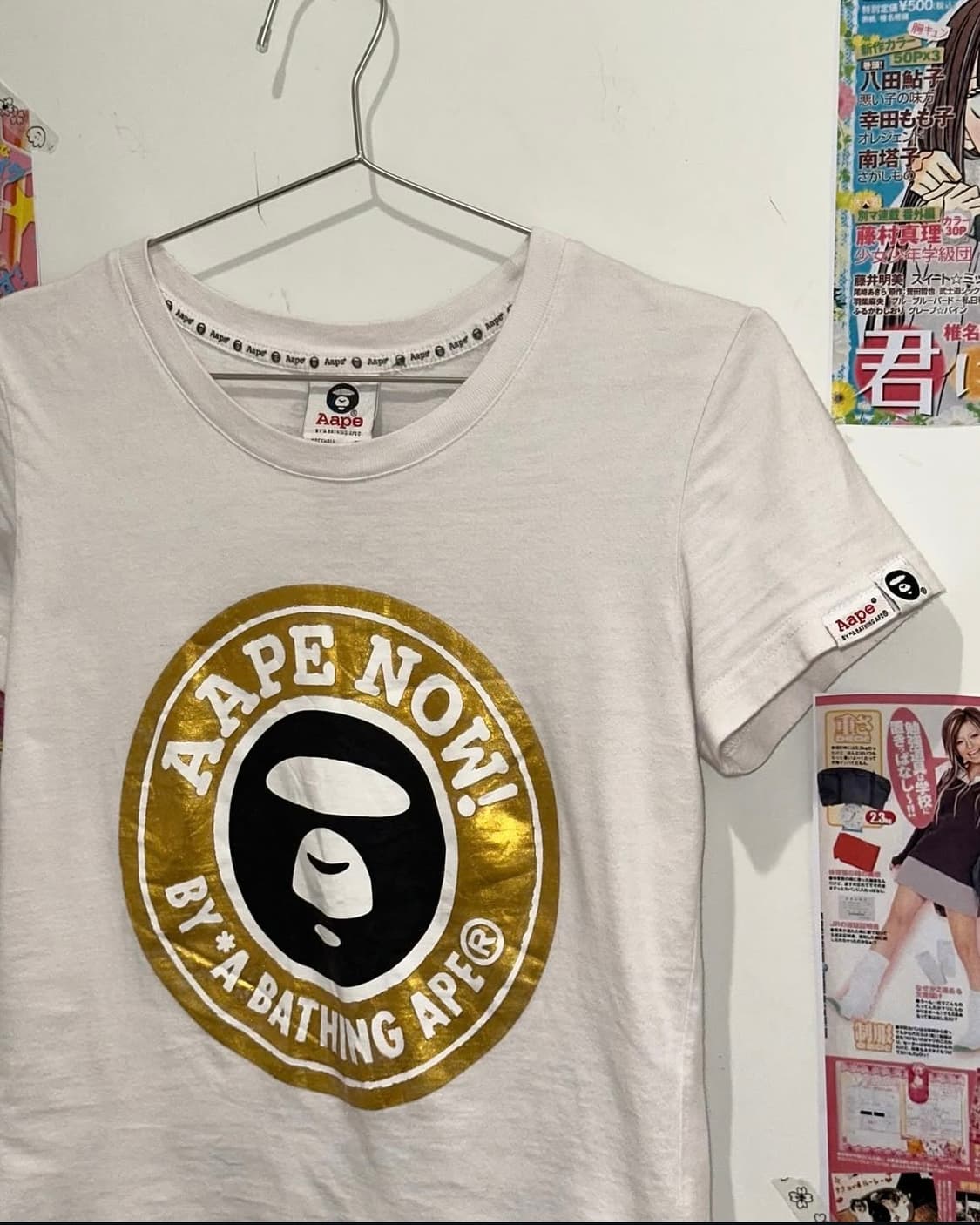Logo printed white short sleeve shirt 상품이미지2