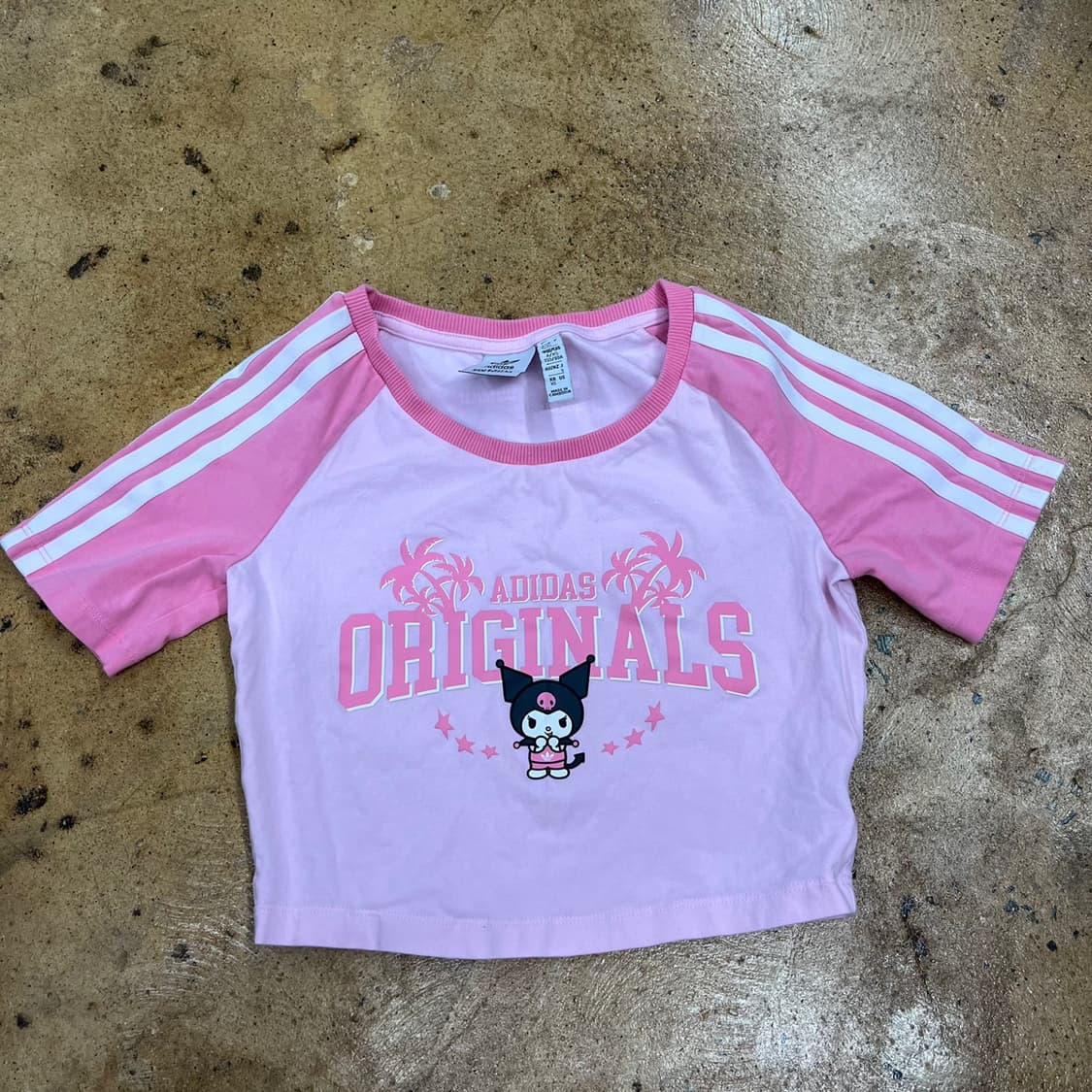 아디다스 쿠로미 배색 핑크 딸기우유 크롭 반팔  상품이미지2