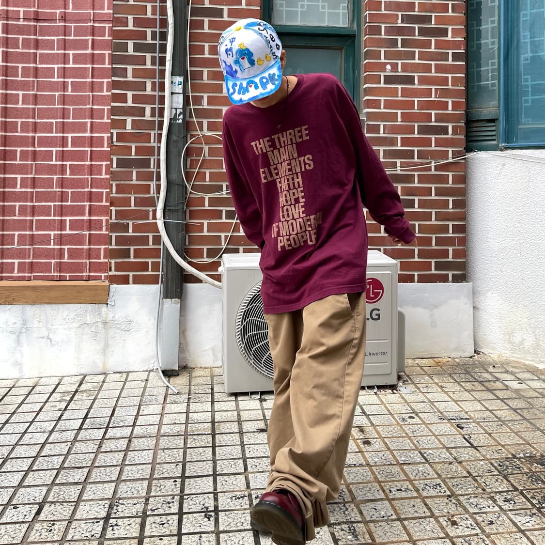 빈티지 샤크 페인팅 커스텀 캡 상품이미지1