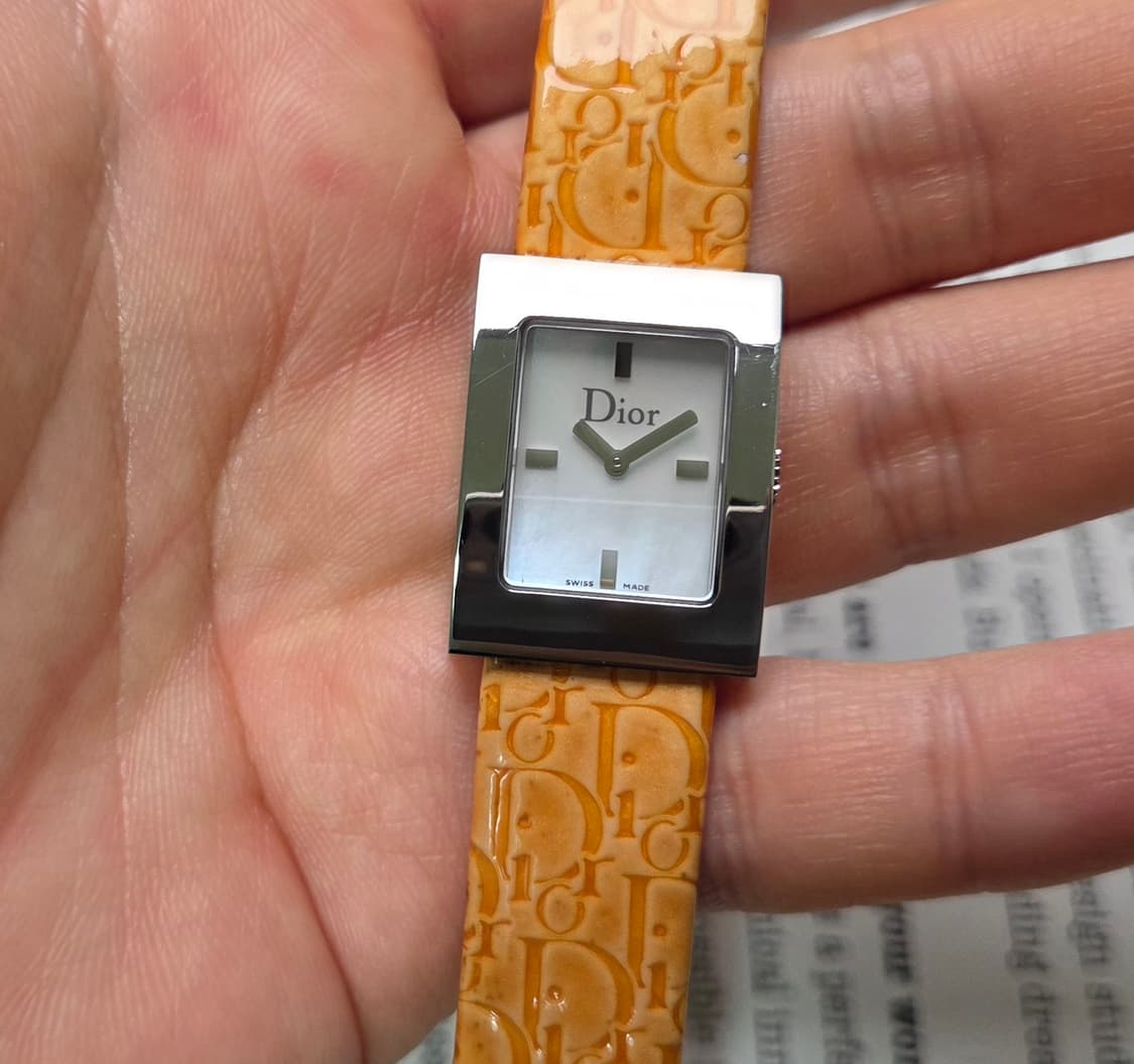 명품 크리스찬 디올 멜리스(마리스) 사각탱크 자개다이얼 쿼츠 여성용  상품이미지8