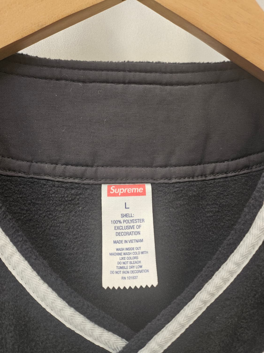 슈프림Supreme 폴라텍 베이스볼 저지 블랙 - 24FW 상품이미지4