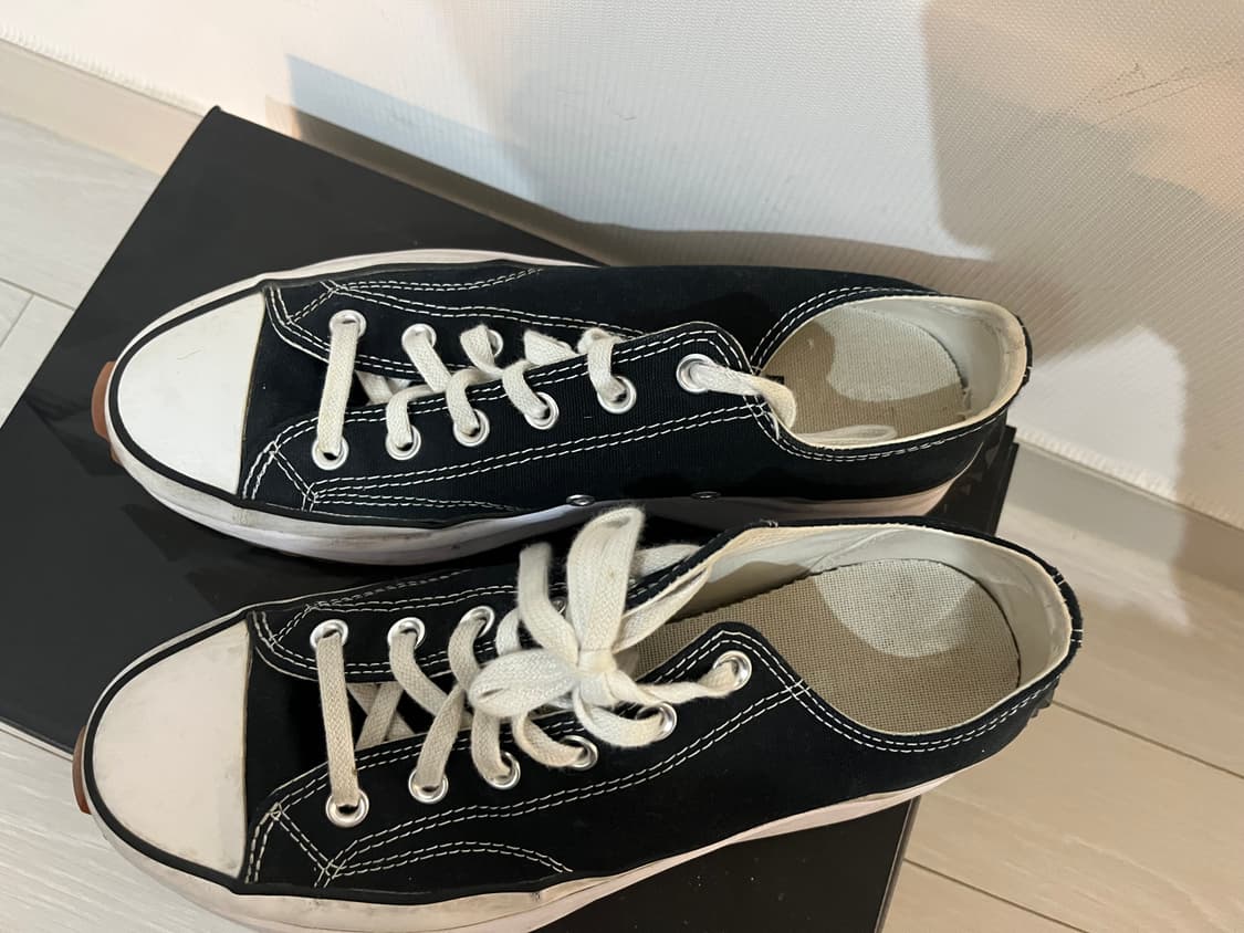 컨버스 런스타 하이크 하이 블랙 화이트 검 상품이미지2