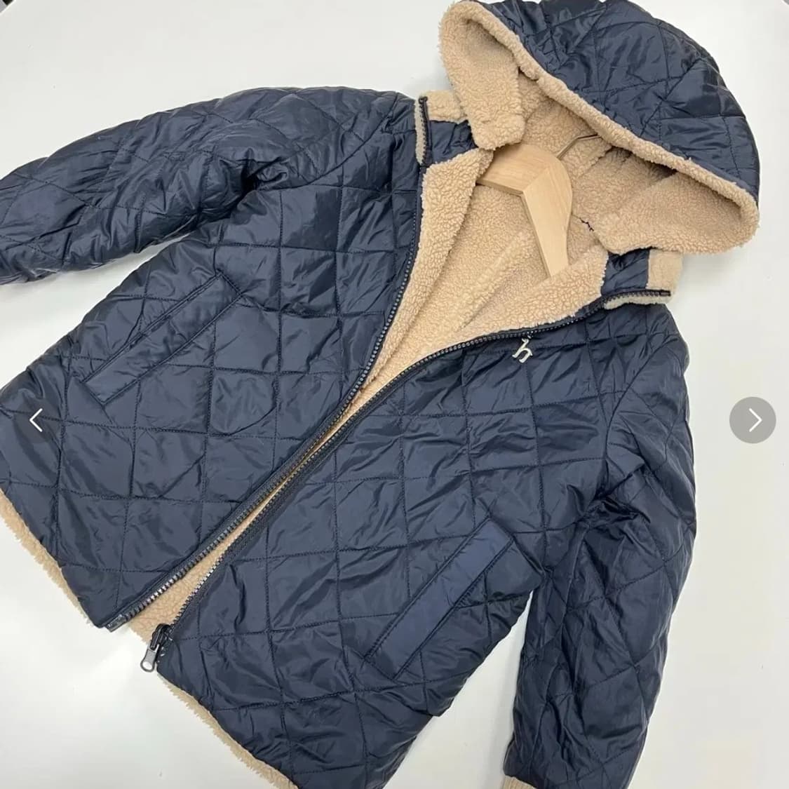 헤지스 키즈 뽀글이 후리스 자켓 120 리버시블 상품이미지5