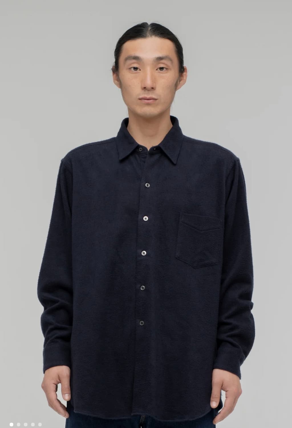 시오타 플란넬 셔츠 네이비 5사이즈 상품이미지2