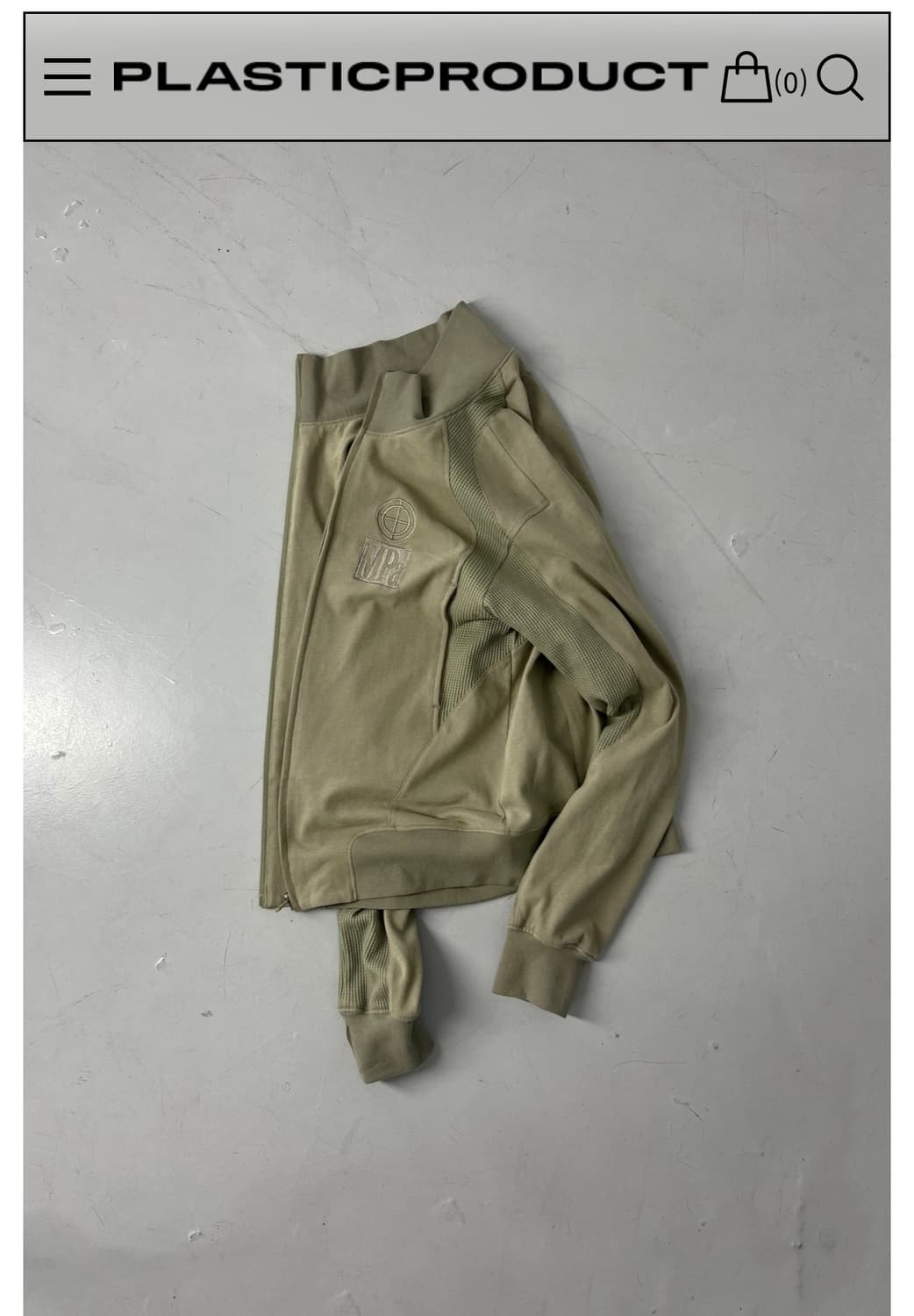 플라스틱프로덕트 카키 집업 s 상품이미지1