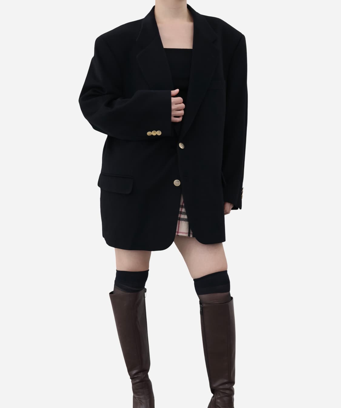 Valentino Cashmere Gold Button Blazer 상품이미지3