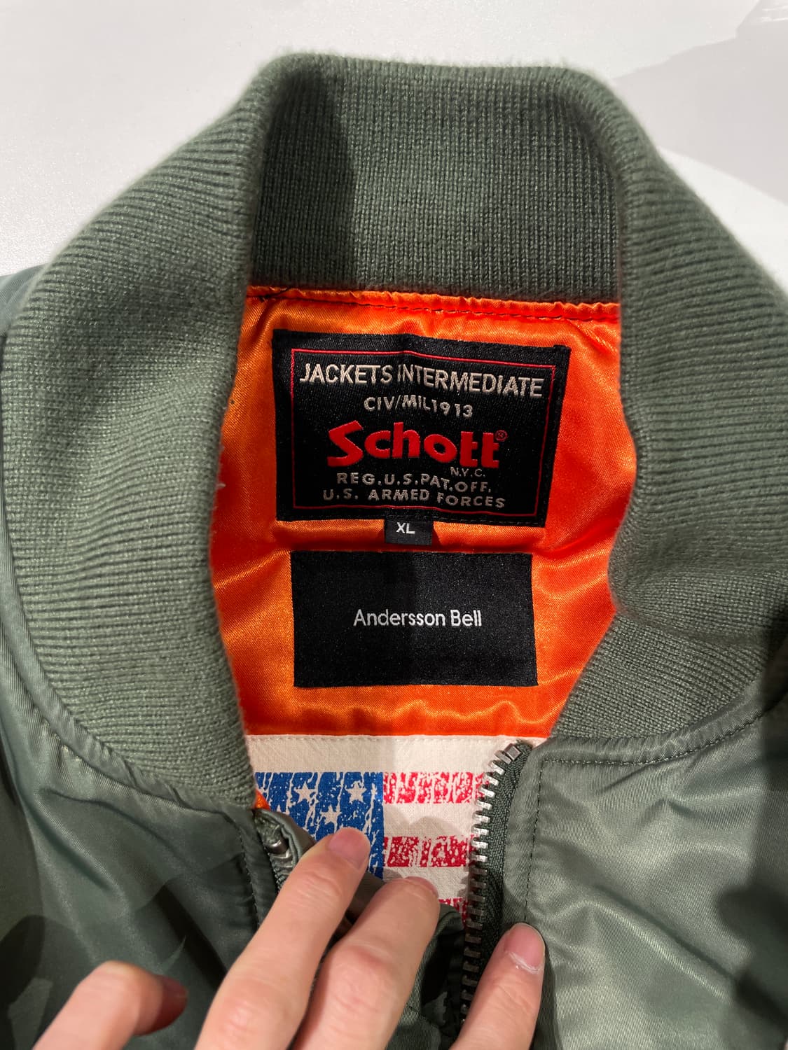 쇼트 x 앤더슨벨 카키 수베니어 드래곤 sb-13 봄버 자켓 상품이미지7