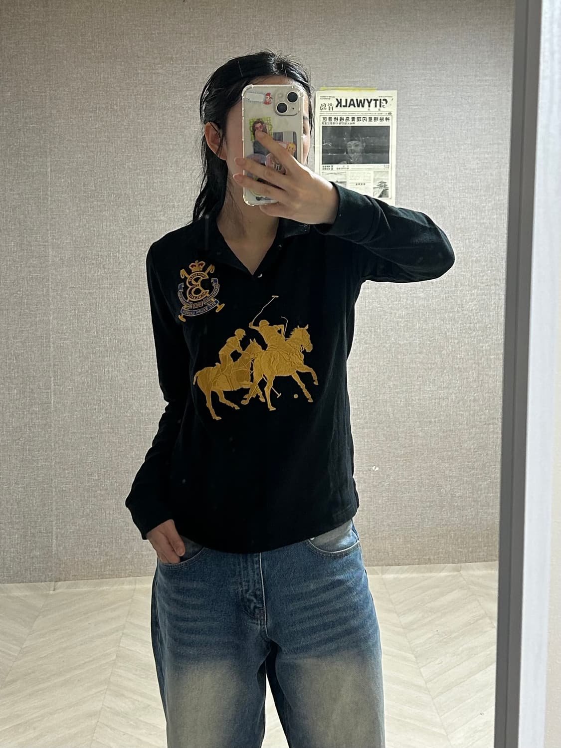 폴로 랄프로렌 스포츠 자수 롱슬리브 pk 티셔츠 상품이미지1