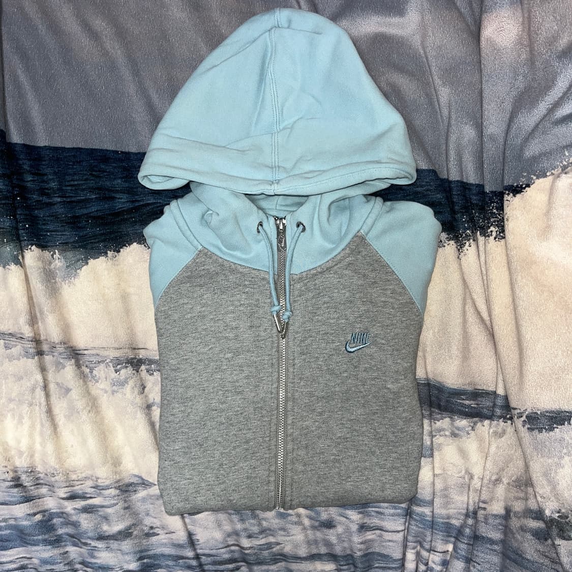 Nike Grey&Skyblue Hood Zip-up 상품이미지3